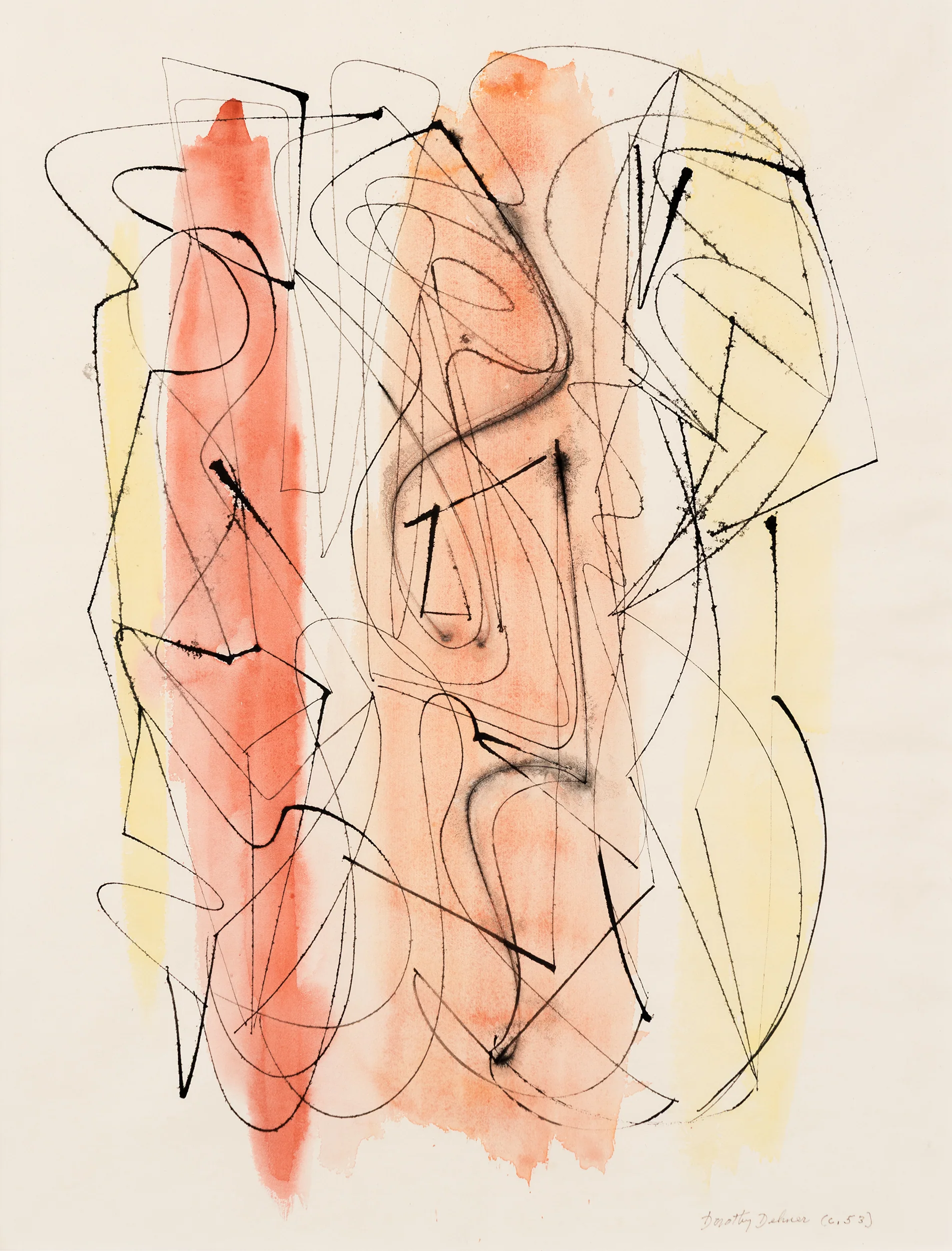 DOROTHY DEHNER “THREE FIGURES” INK AND WATERCOLOR, 1953 - Image 12