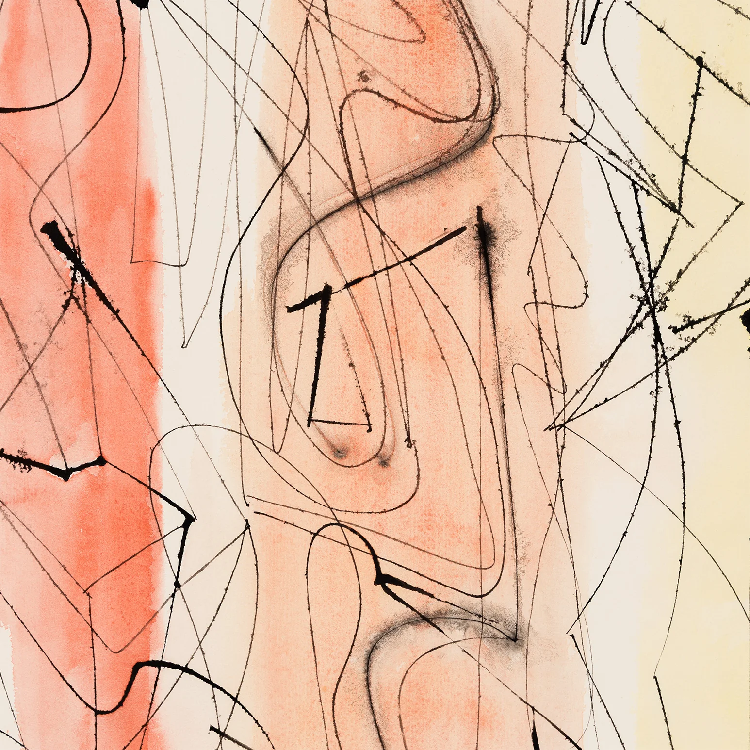 DOROTHY DEHNER “THREE FIGURES” INK AND WATERCOLOR, 1953 - Image 5