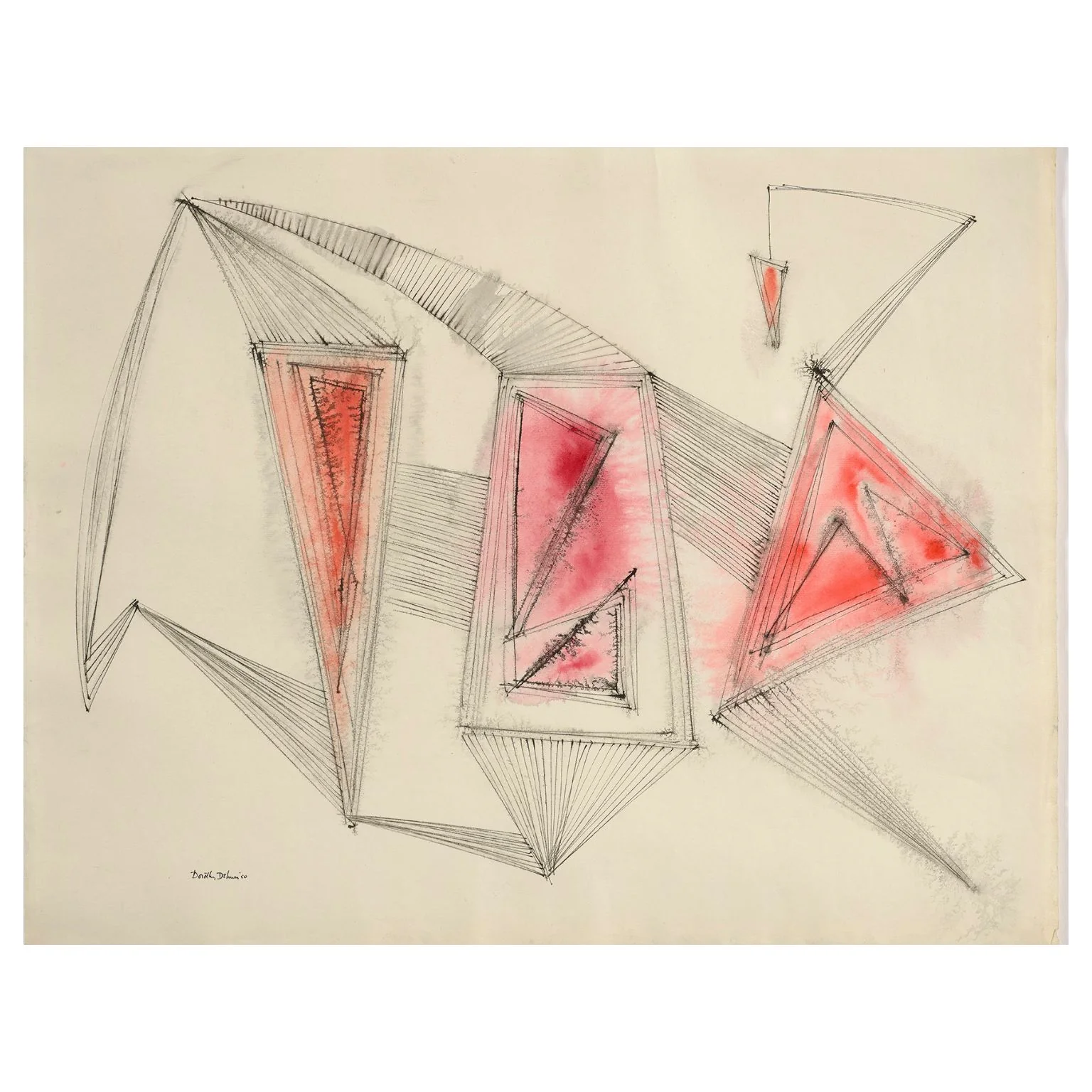DOROTHY DEHNER “UNTITLED - MARTEN” INK AND WATERCOLOR, 1950 - Image 7