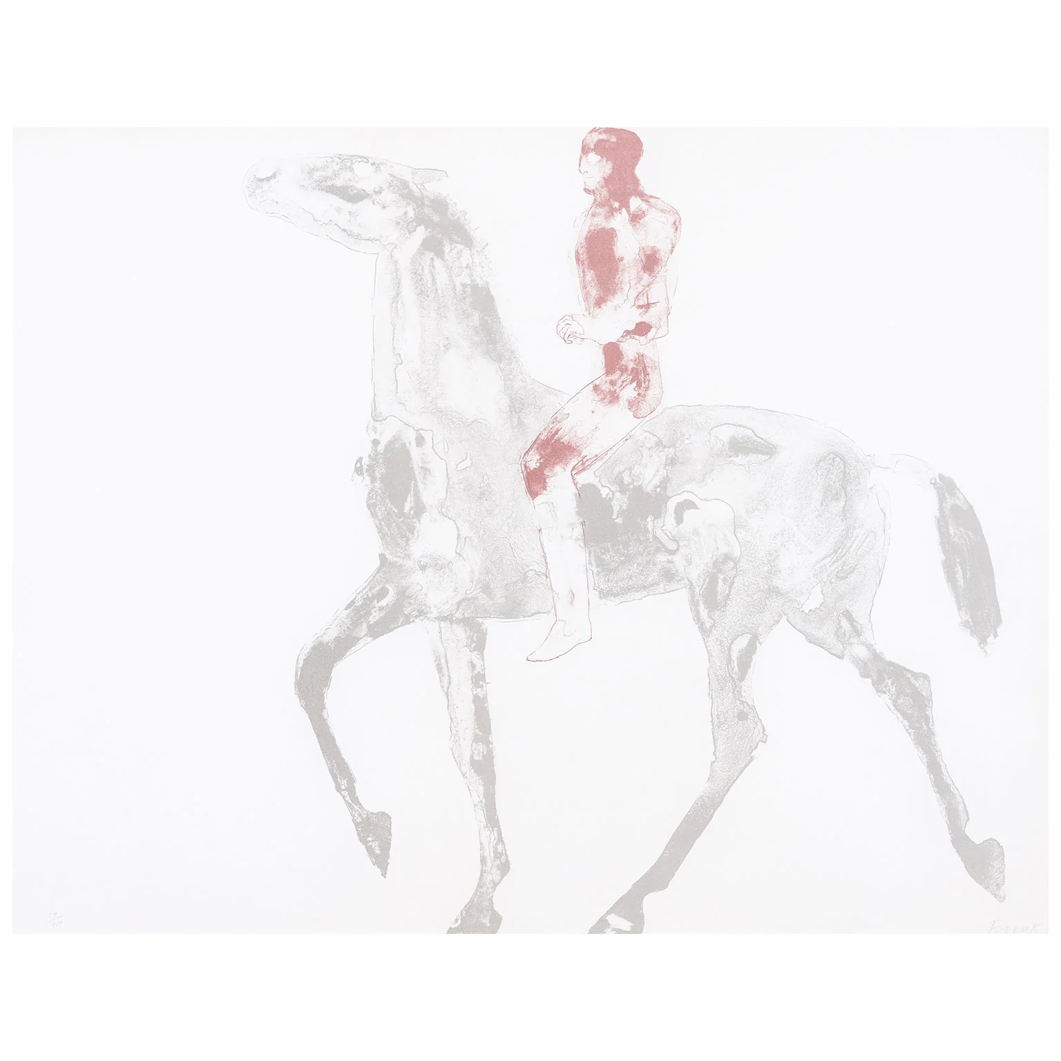 ELISABETH FRINK "HORSE AND RIDER I" LITHOGRAPH, 1970 - Image 3