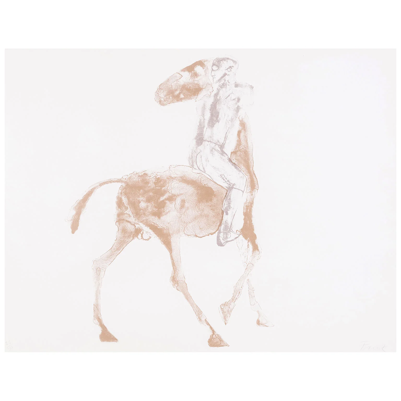 ELISABETH FRINK "HORSE AND RIDER II" LITHOGRAPH, 1970 - Image 3