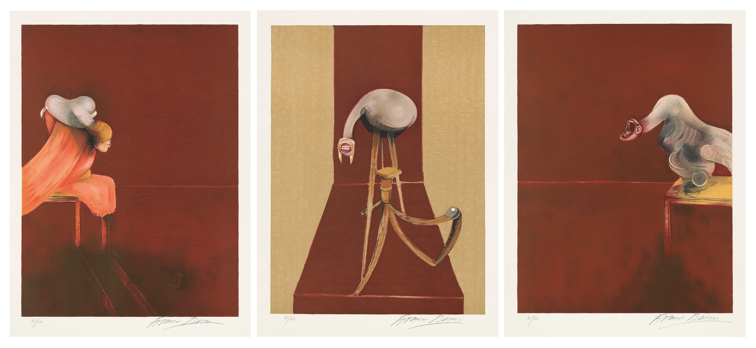 FRANCIS BACON "SECOND VERSION, TRIPTYCH 1944" LITHOGRAPH, 1989 - Image 2