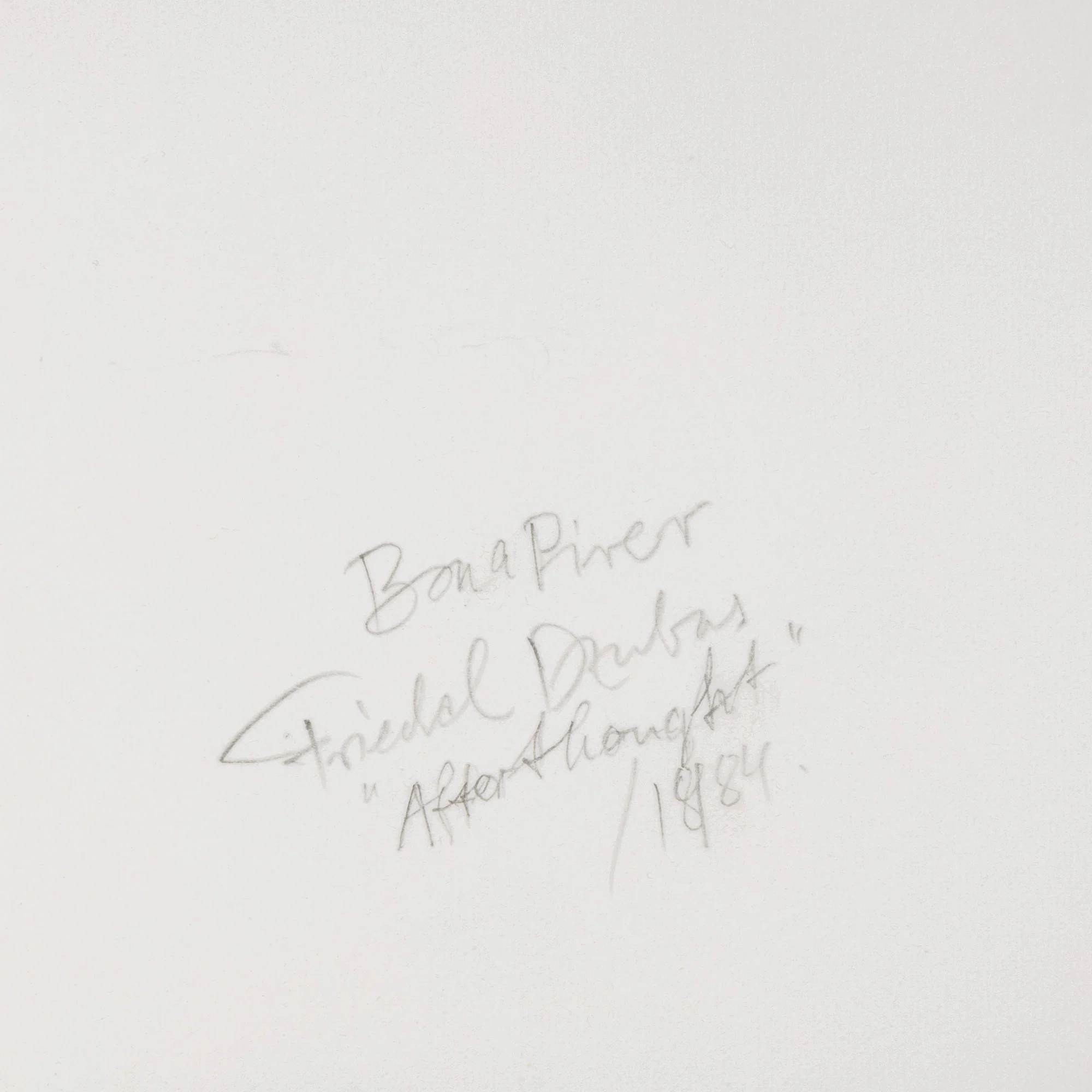 FRIEDEL DZUBAS "AFTERTHOUGHT" SCREENPRINT, 1984 - Image 4