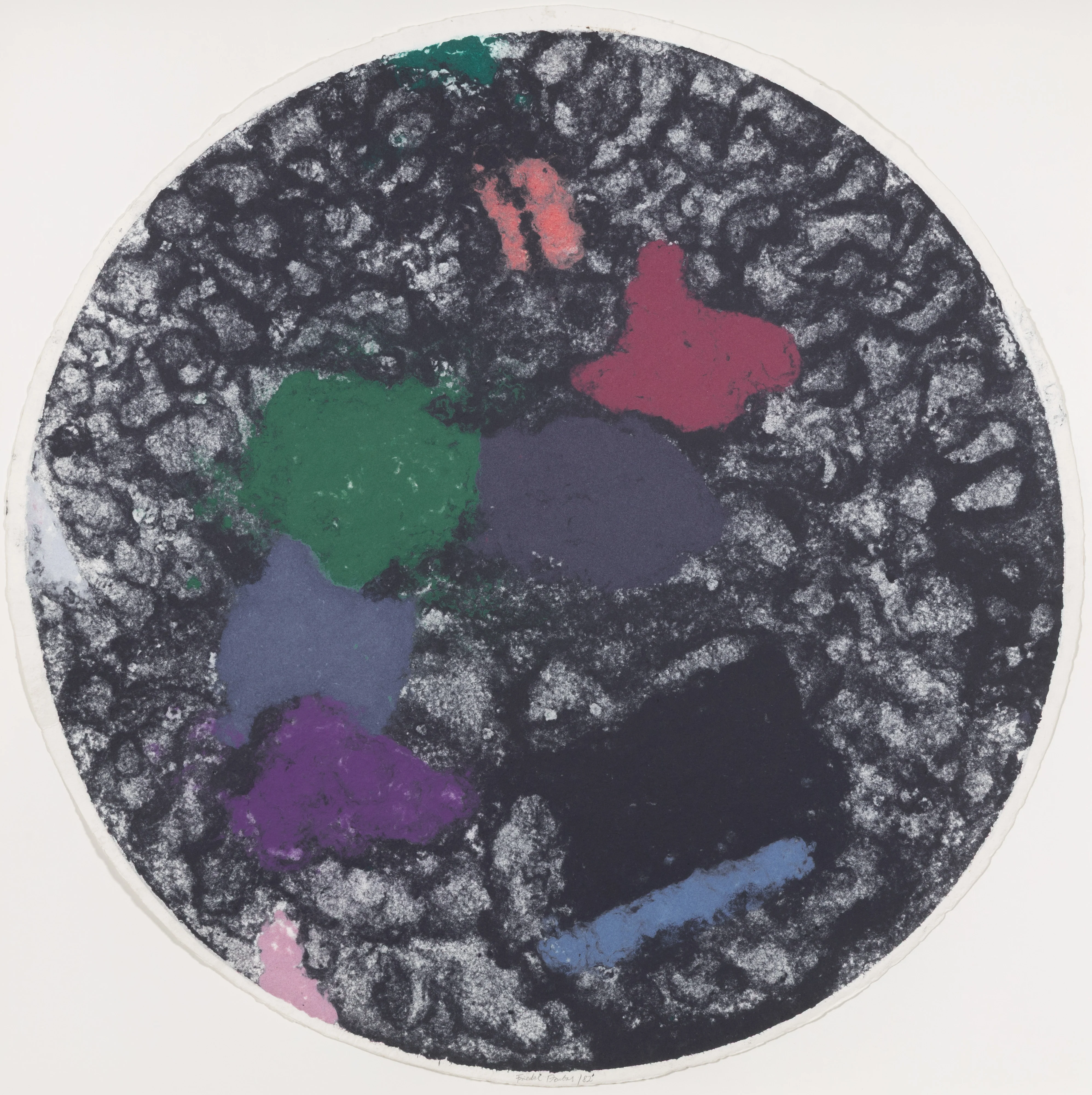 FRIEDEL DZUBAS "BLACK TONDO" MONOTYPE, 1982 - Image 17