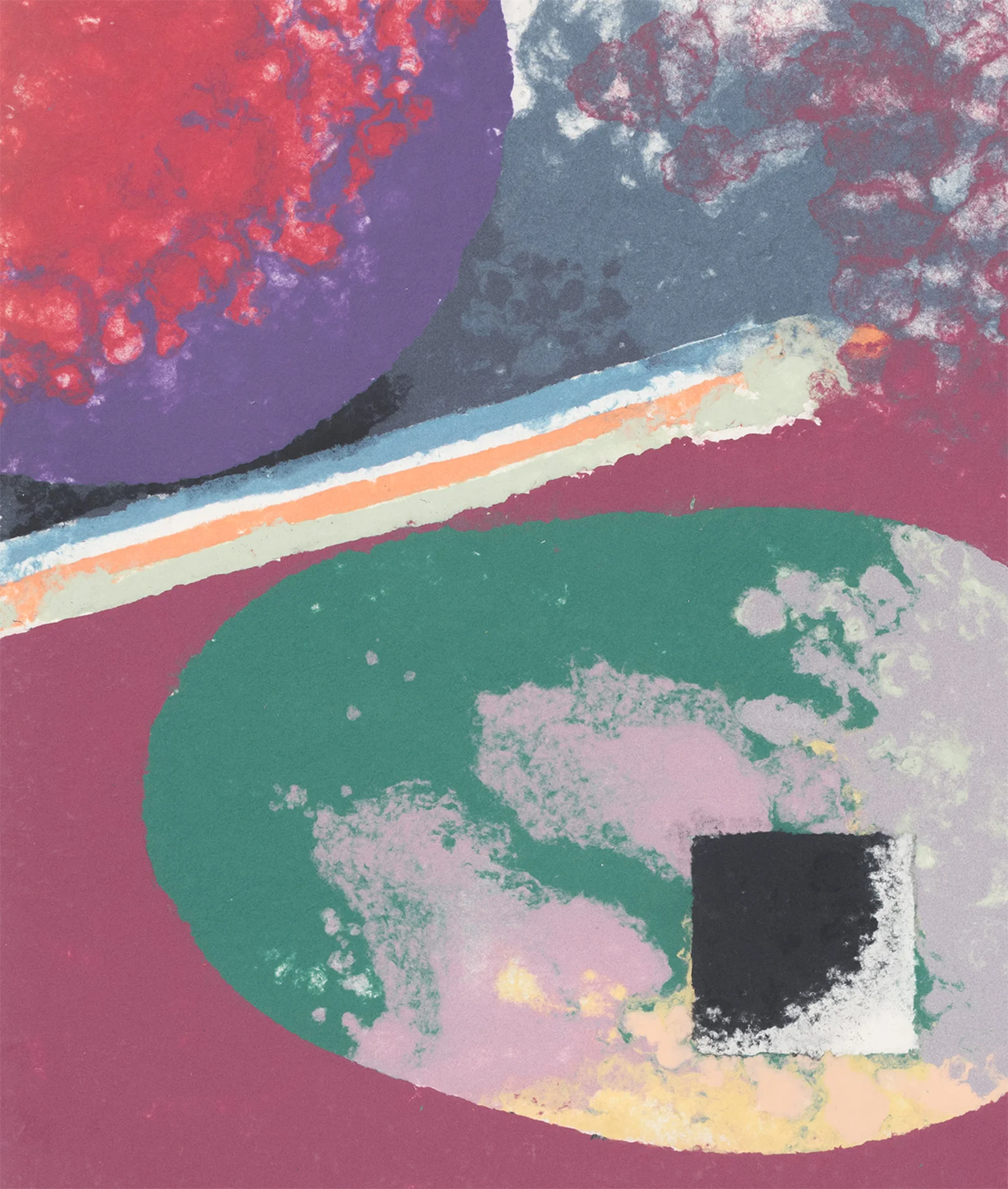 FRIEDEL DZUBAS "UNTITLED (COSMIC EGG)" MONOTYPE, 1982