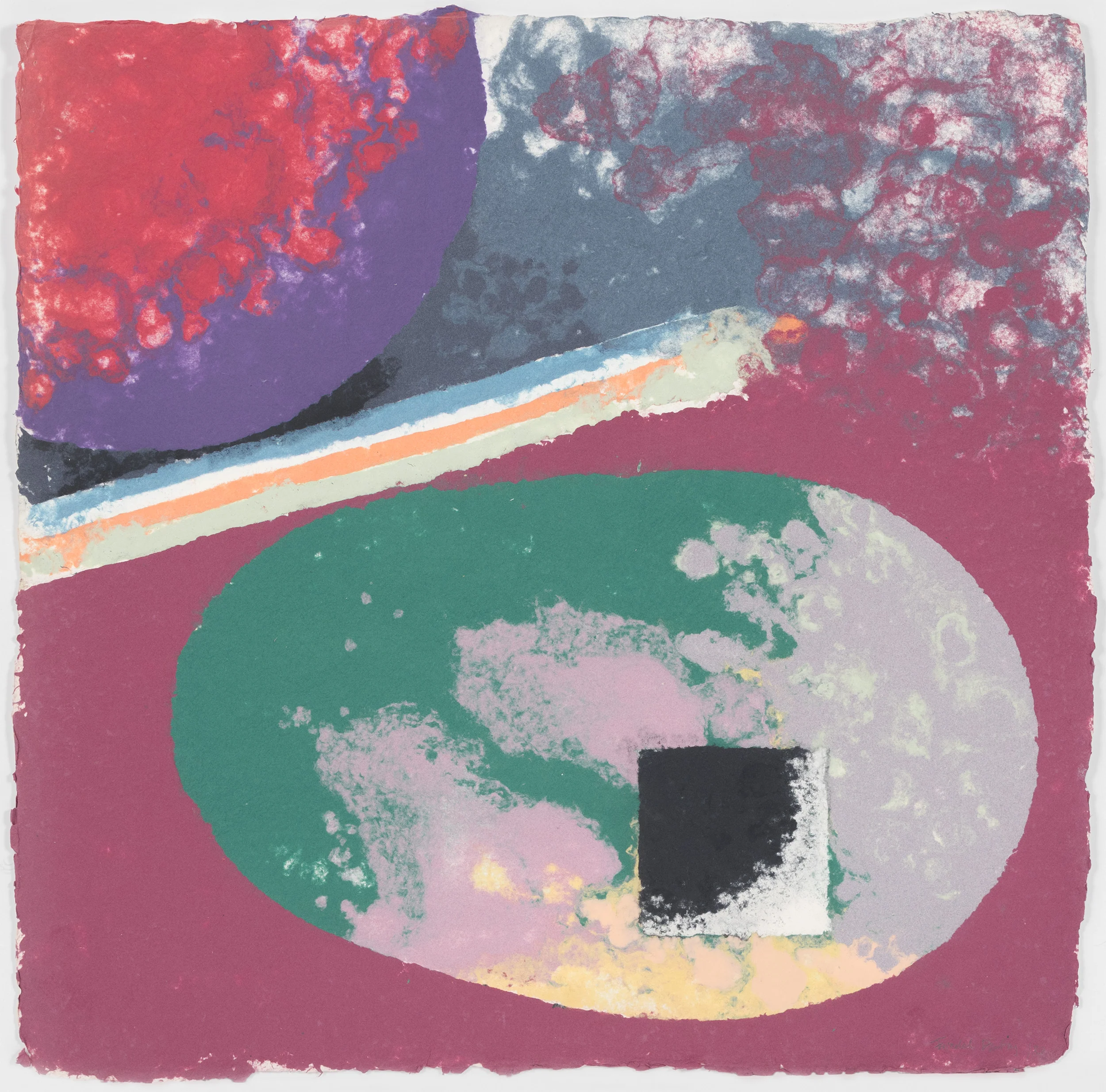 FRIEDEL DZUBAS "UNTITLED (COSMIC EGG)" MONOTYPE, 1982 - Image 15