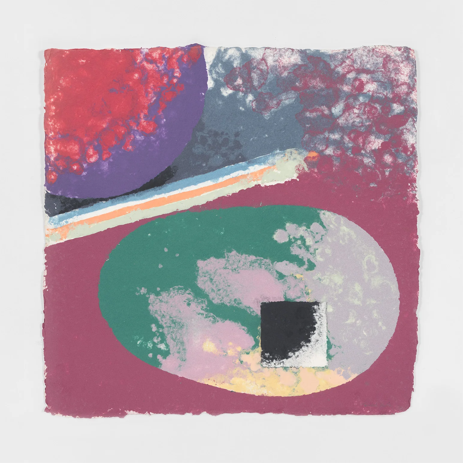 FRIEDEL DZUBAS "UNTITLED (COSMIC EGG)" MONOTYPE, 1982 - Image 3