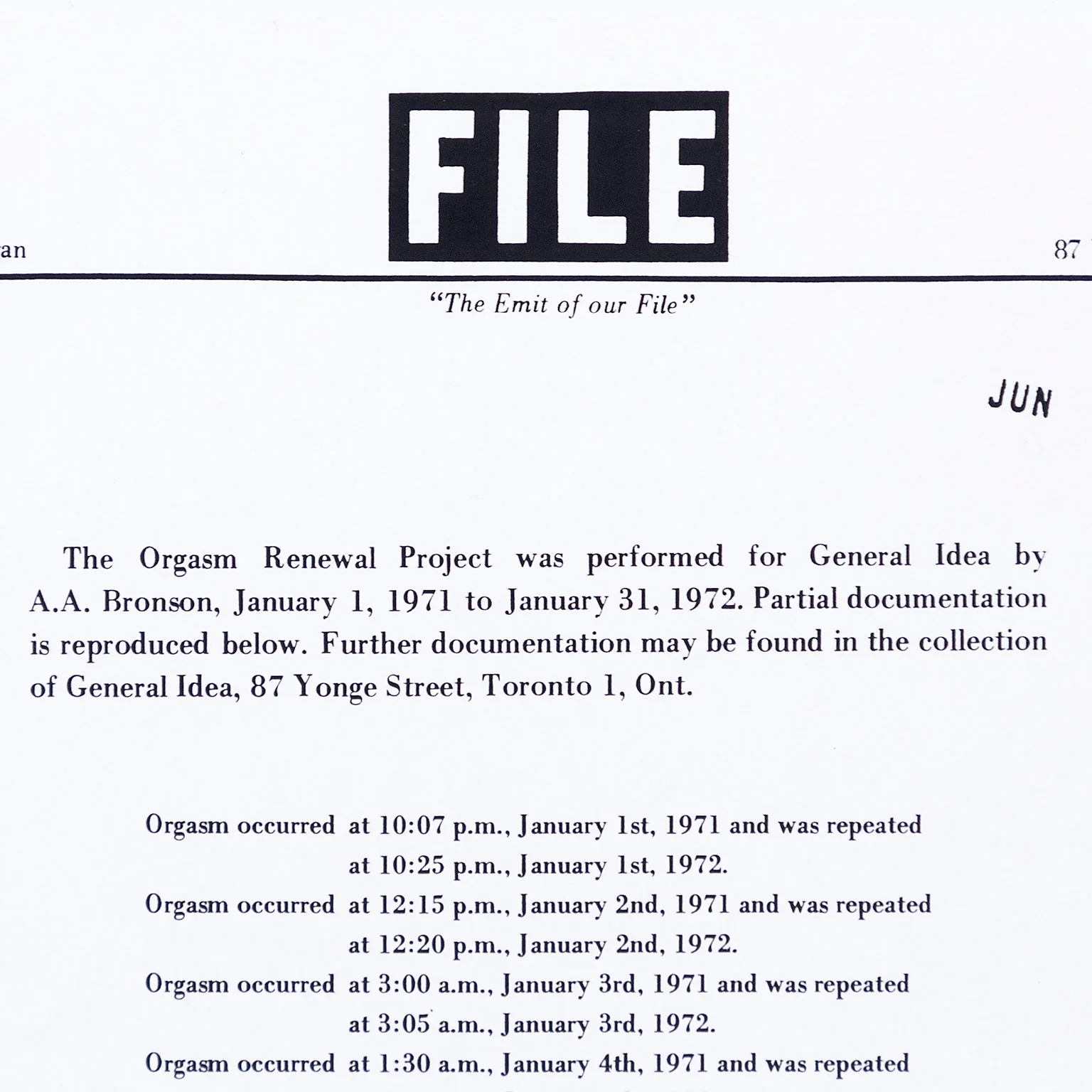 GENERAL IDEA "ORGASM RENEWAL PROJECT" 1972 - Image 4