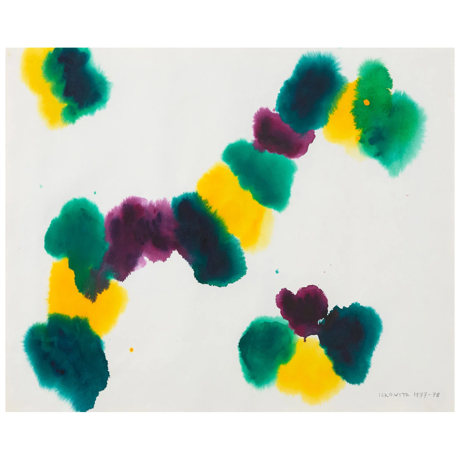 GERSHON ISKOWITZ "EMERALD GROOVE" WATERCOLOR, 1977 - Image 3