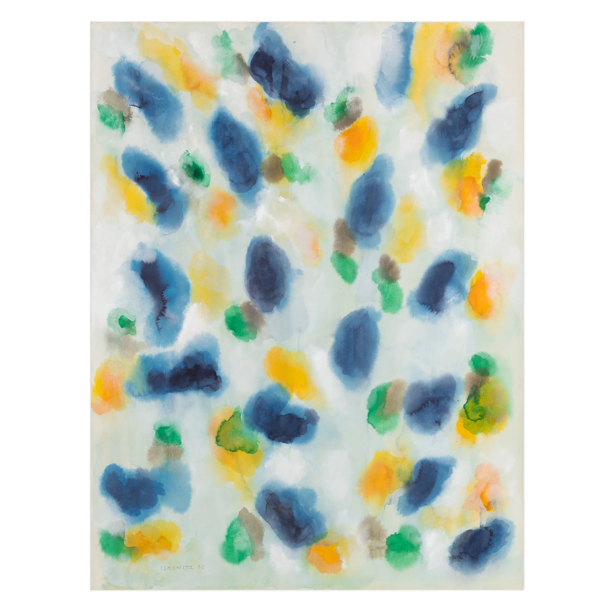 GERSHON ISKOWITZ "INDIGO" WATERCOLOR, 1968 - Image 3