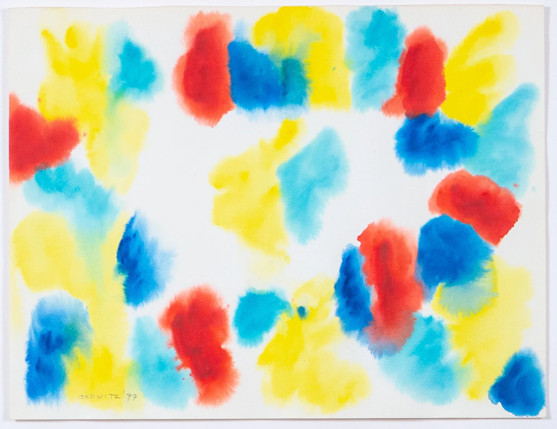 GERSHON ISKOWITZ "PRIMARY UNITY" WATERCOLOR, 1977 - Image 3