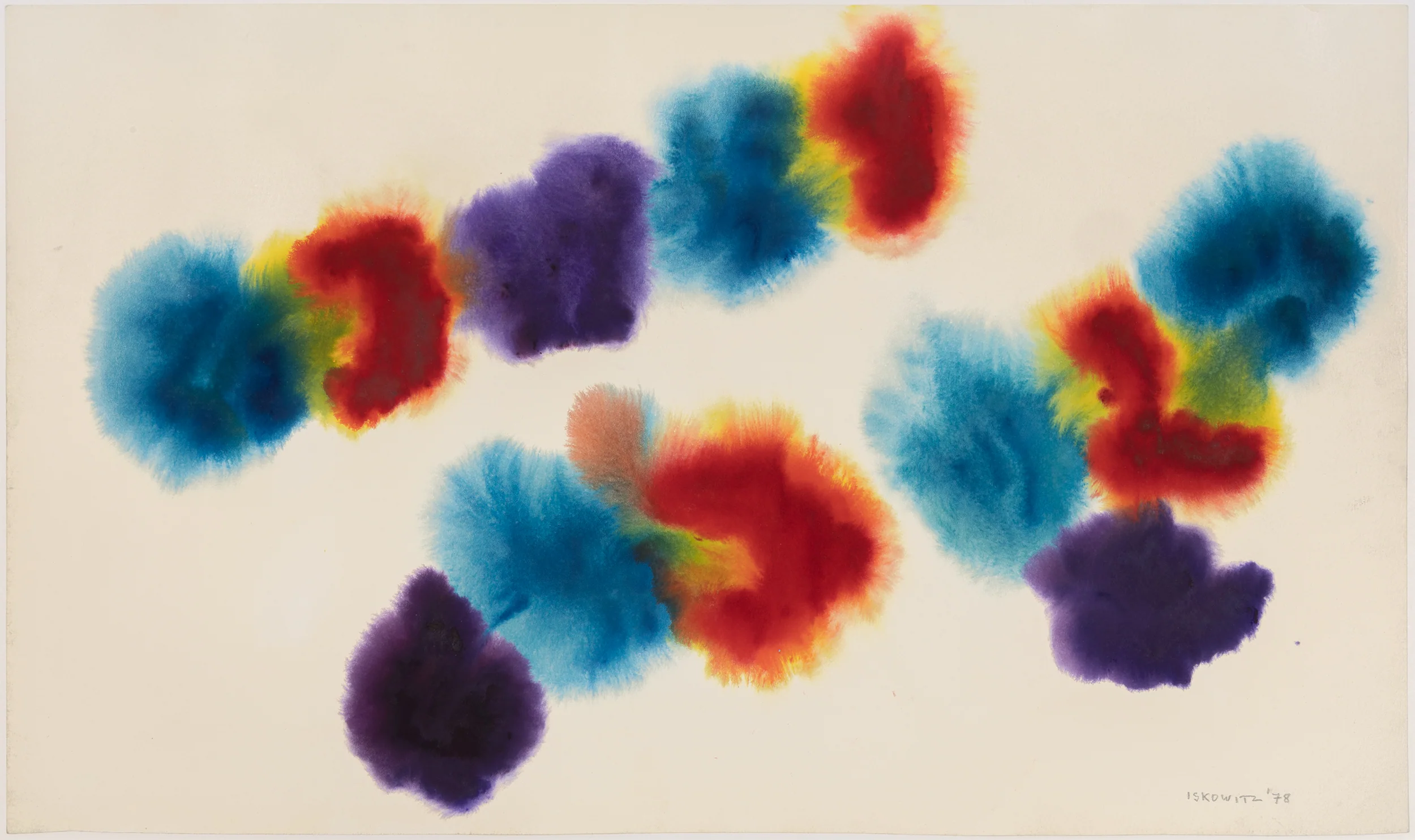 GERSHON ISKOWITZ "RED-BLUE" WATERCOLOR, 1978 - Image 14
