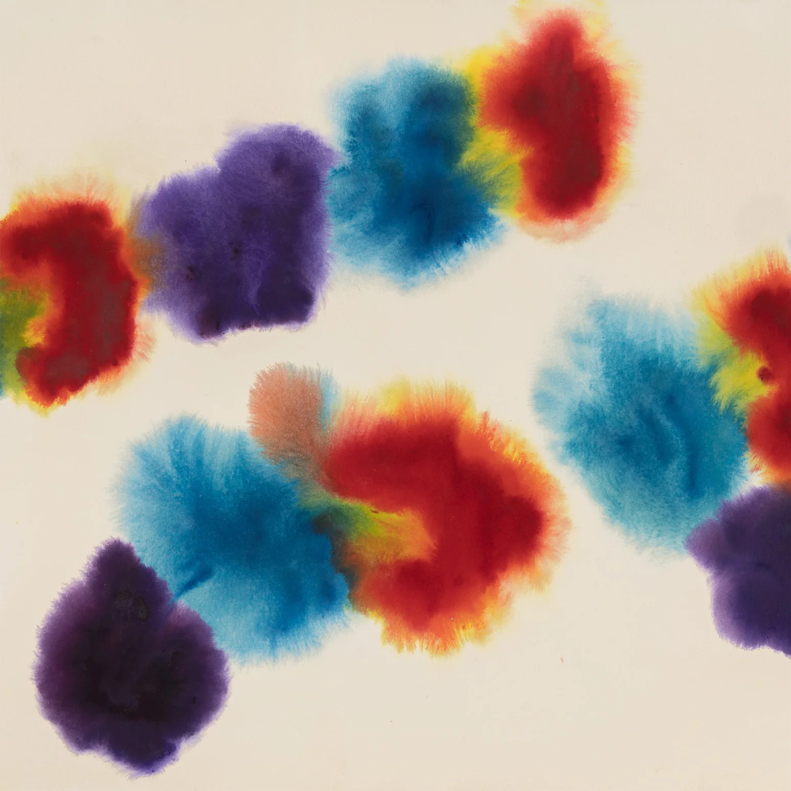 GERSHON ISKOWITZ "RED-BLUE" WATERCOLOR, 1978 - Image 5