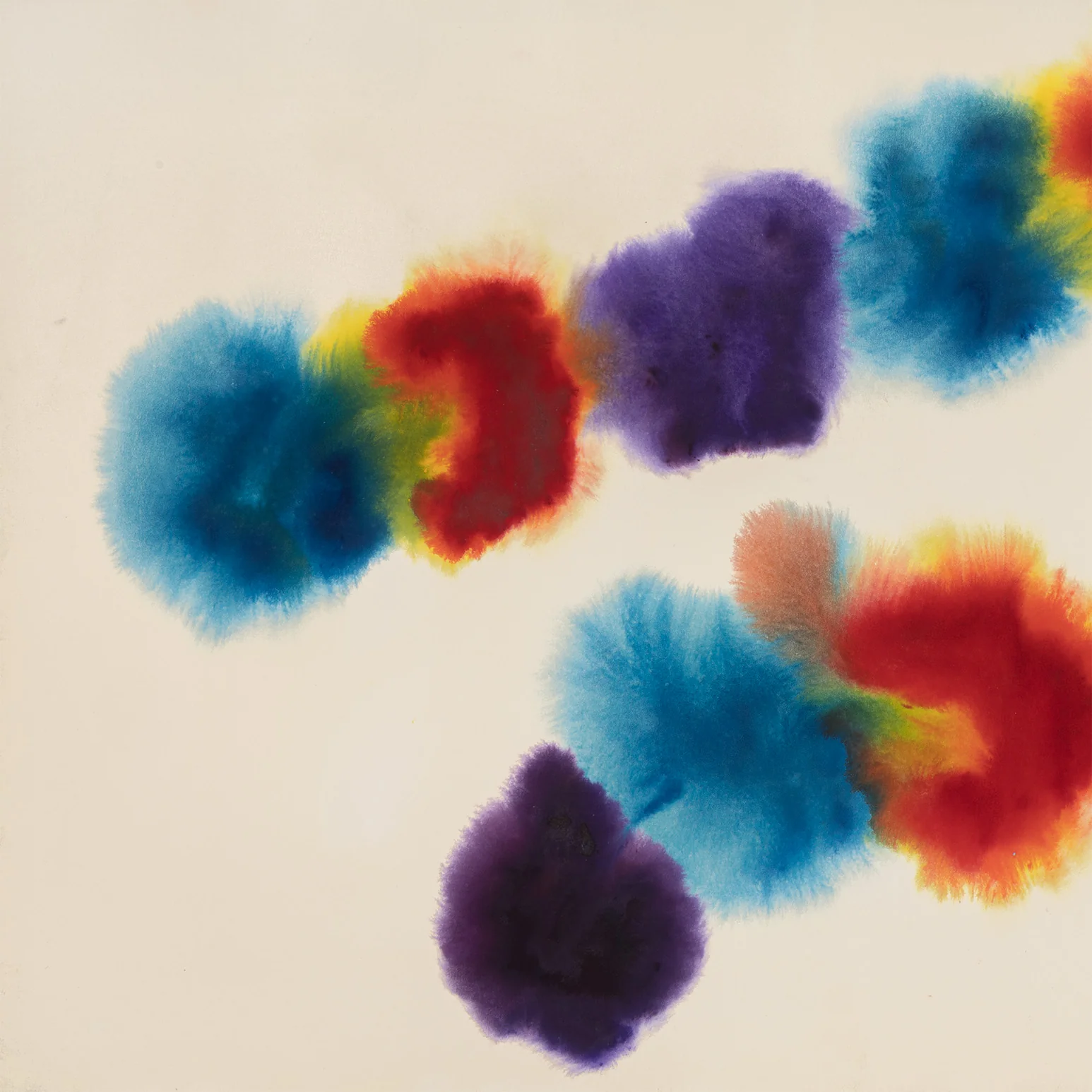 GERSHON ISKOWITZ "RED-BLUE" WATERCOLOR, 1978 - Image 6