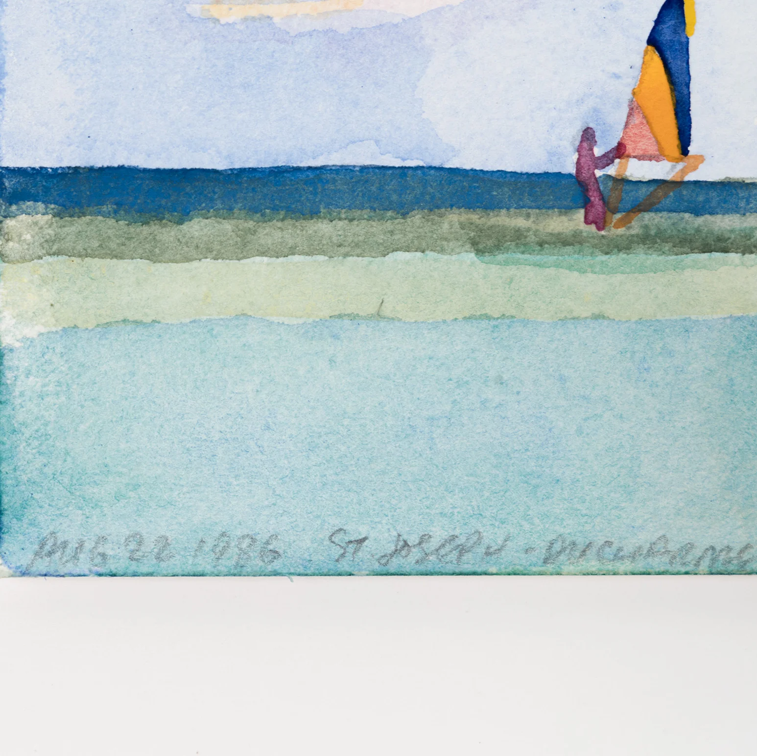 GREG CURNOE "DUCHARME BEACH" WATERCOLOR, 1986 - Image 10