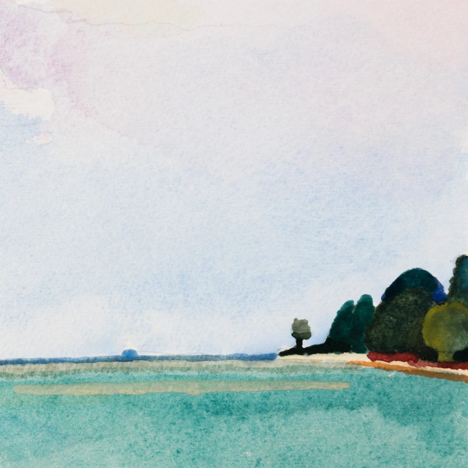 GREG CURNOE "DUCHARME BEACH" WATERCOLOR, 1986 - Image 7