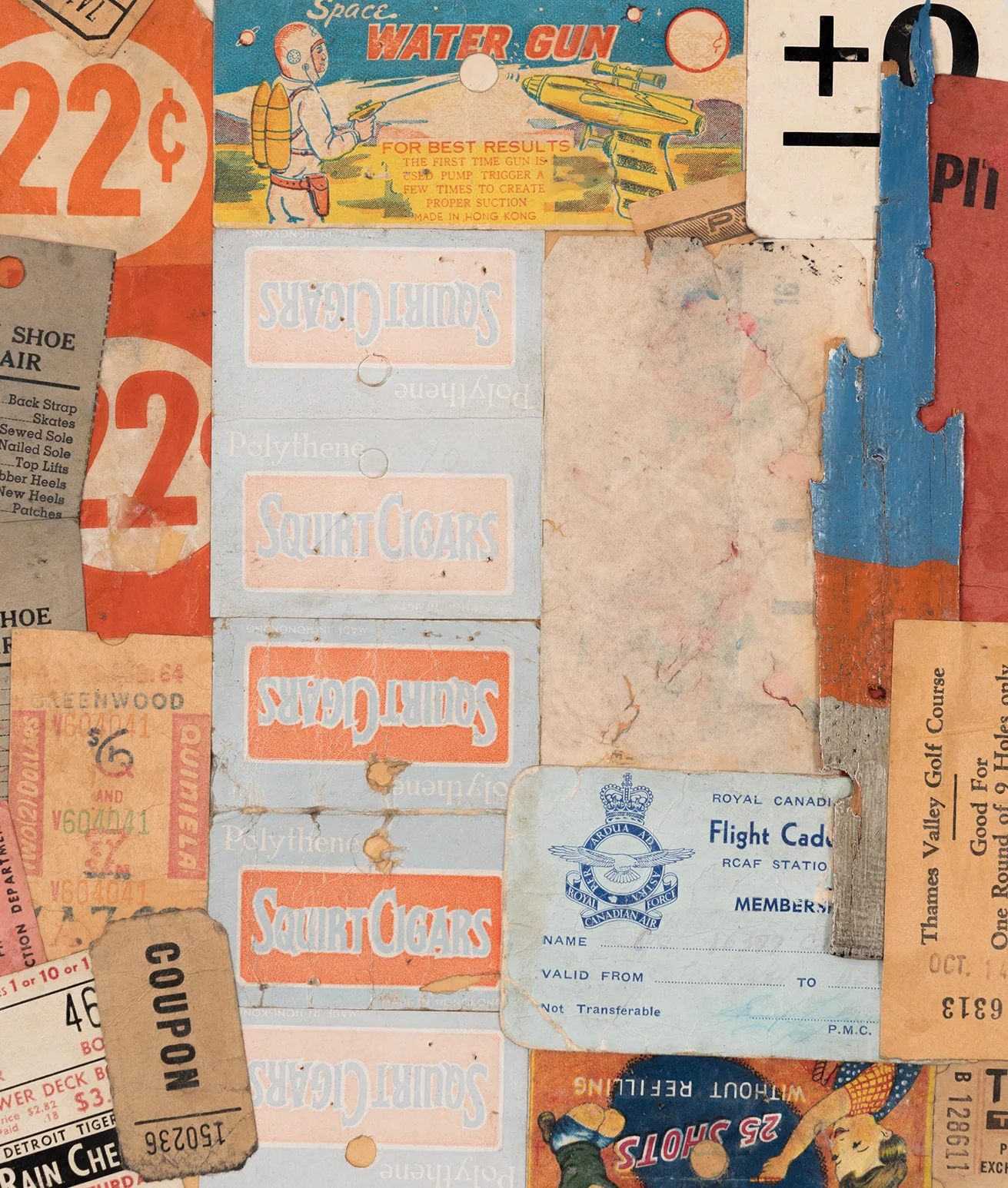 GREG CURNOE "JAPANESE LABELS" COLLAGE, 1964