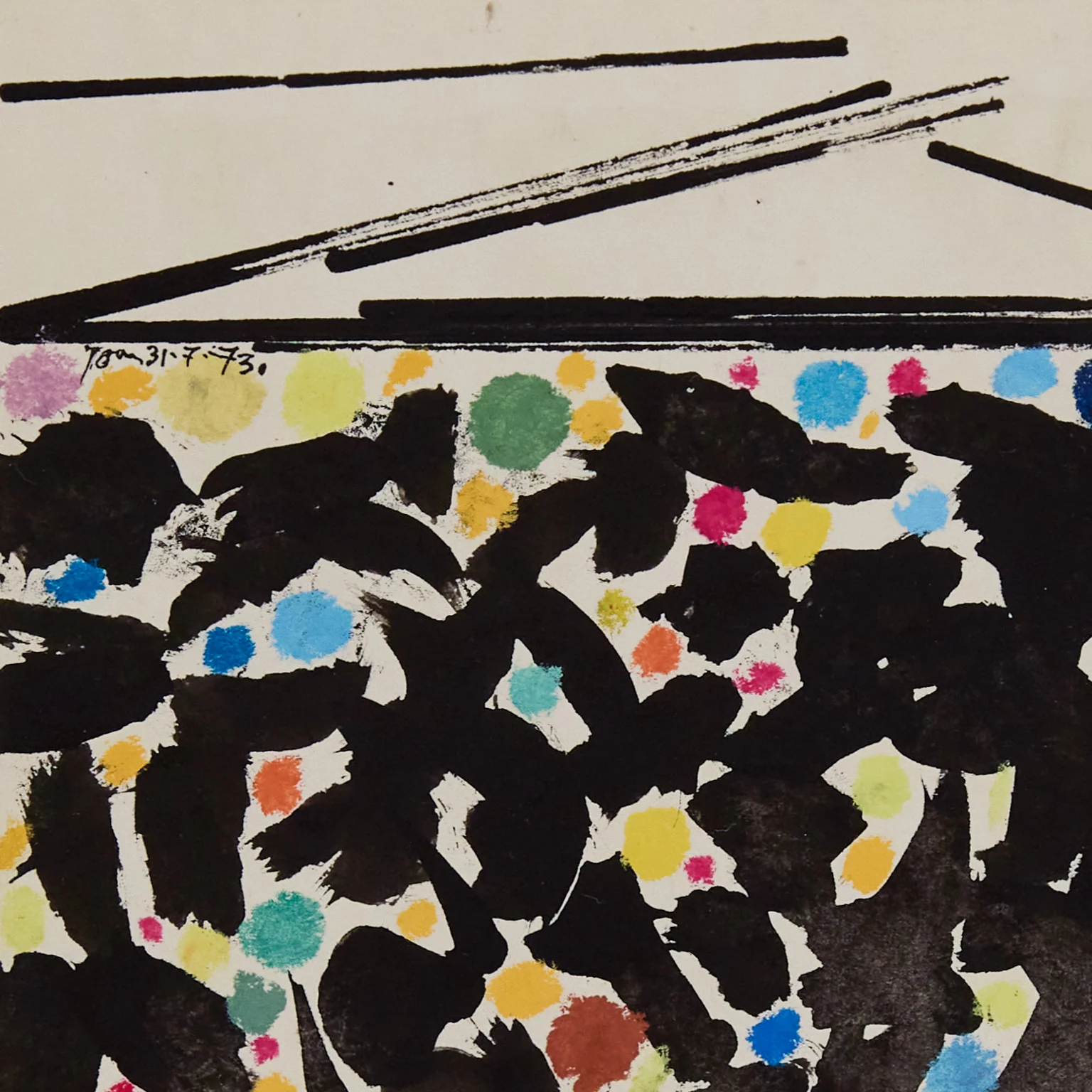 HAROLD TOWN "BELOW SWING" MIXED MEDIA, 1973 - Image 4
