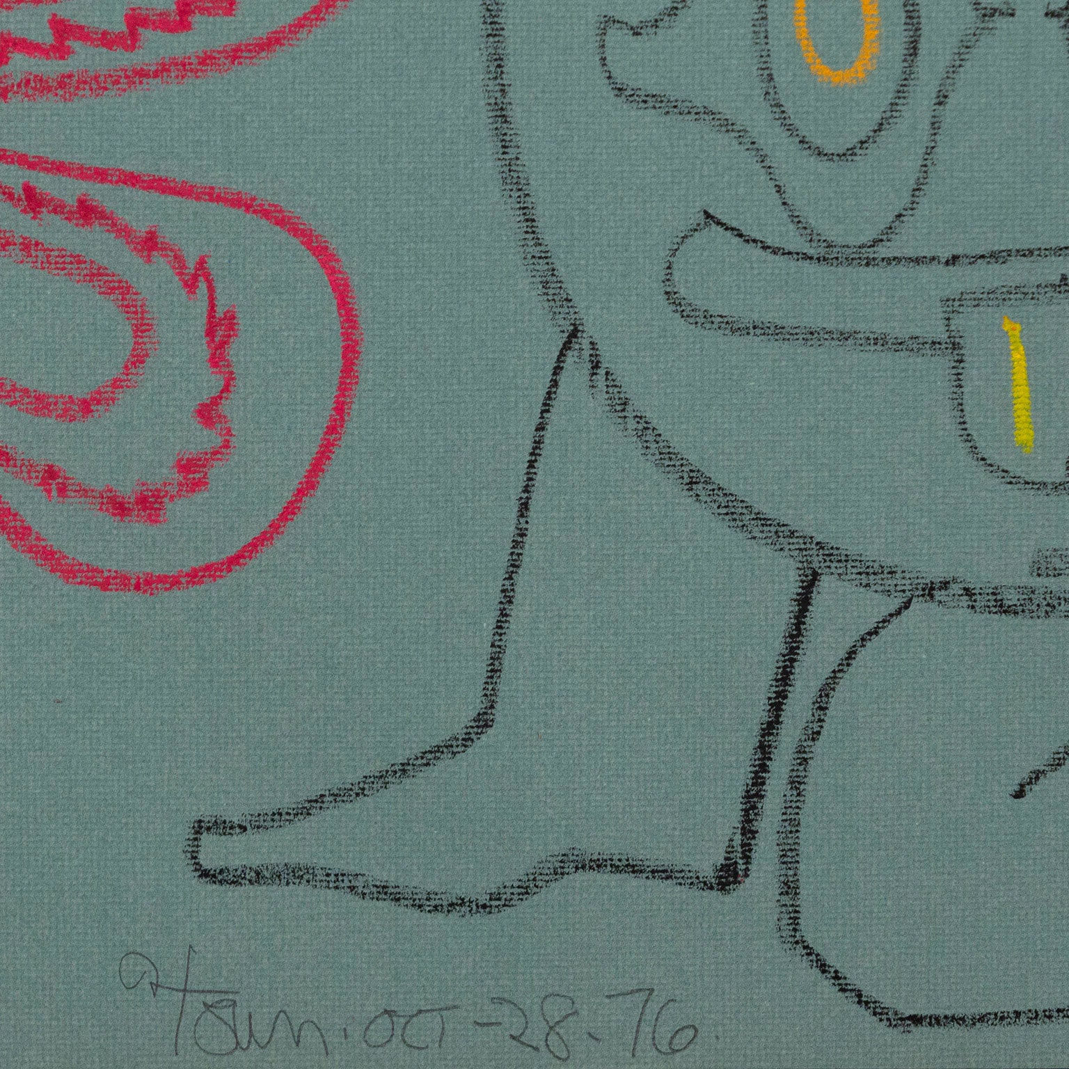 HAROLD TOWN "CADMUS SLAYING A DRAGON" MIXED MEDIA DRAWING, 1976 - Image 4