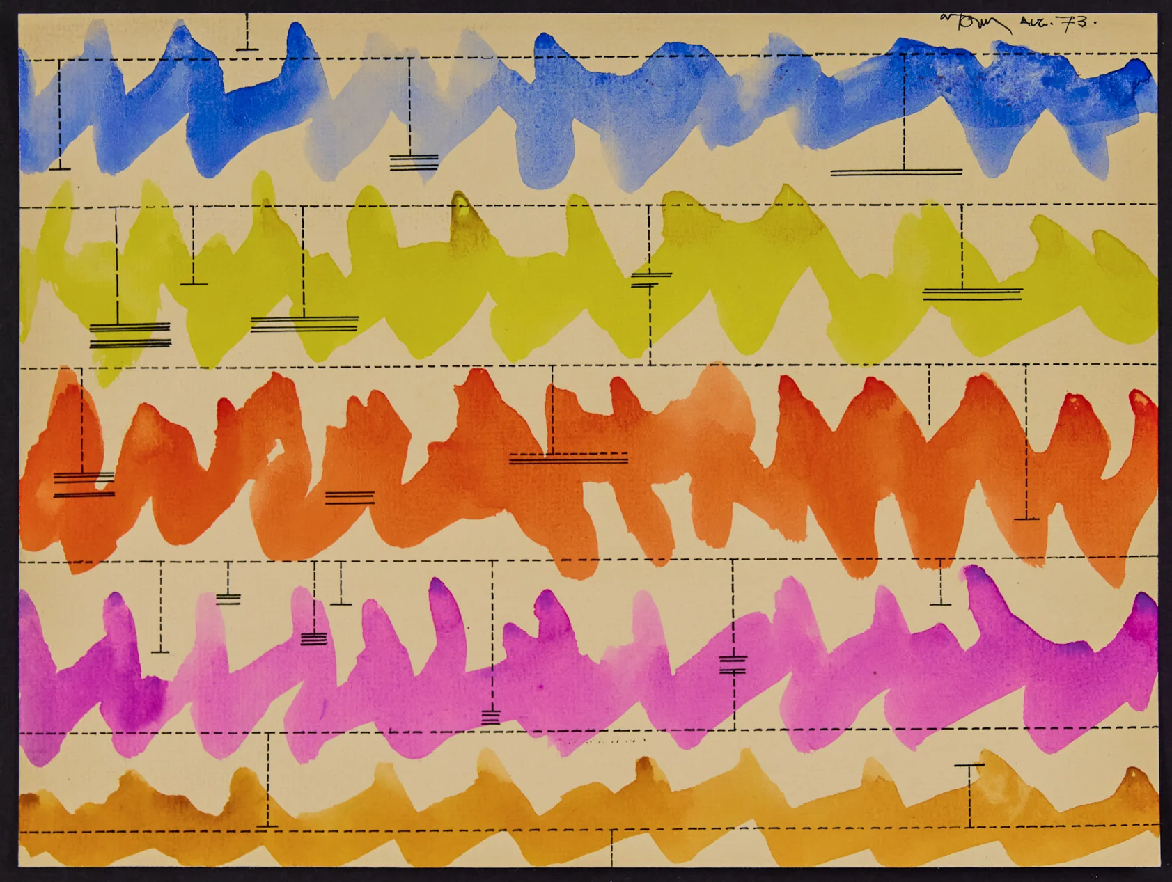 HAROLD TOWN "CAGED CLOUD SCORE" WATERCOLOR, 1973 - Image 10