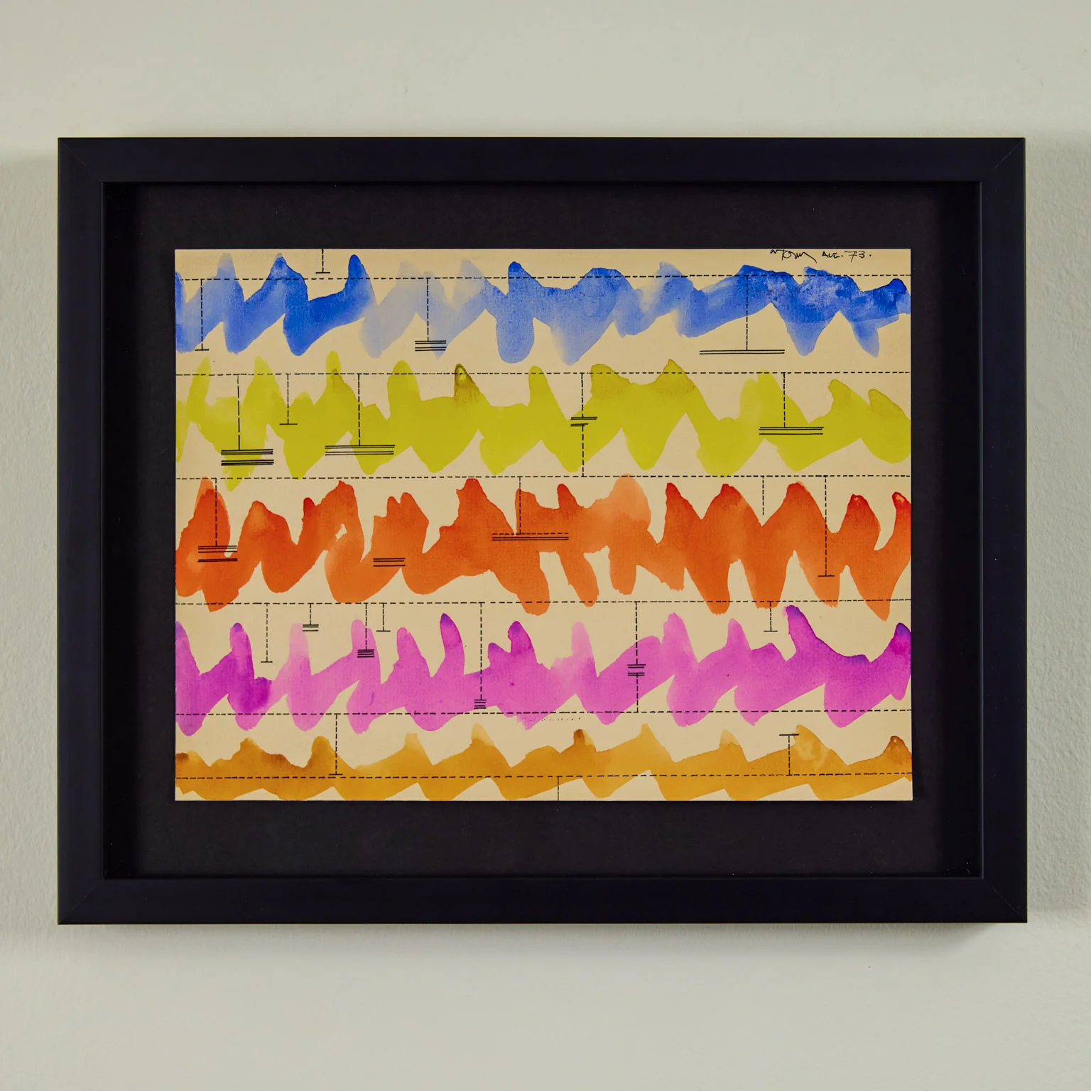 HAROLD TOWN "CAGED CLOUD SCORE" WATERCOLOR, 1973 - Image 2