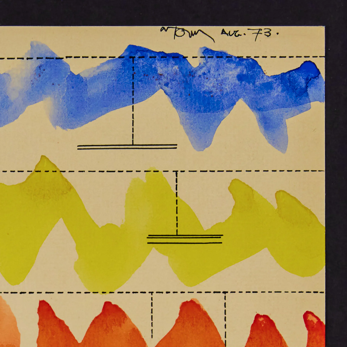 HAROLD TOWN "CAGED CLOUD SCORE" WATERCOLOR, 1973 - Image 4