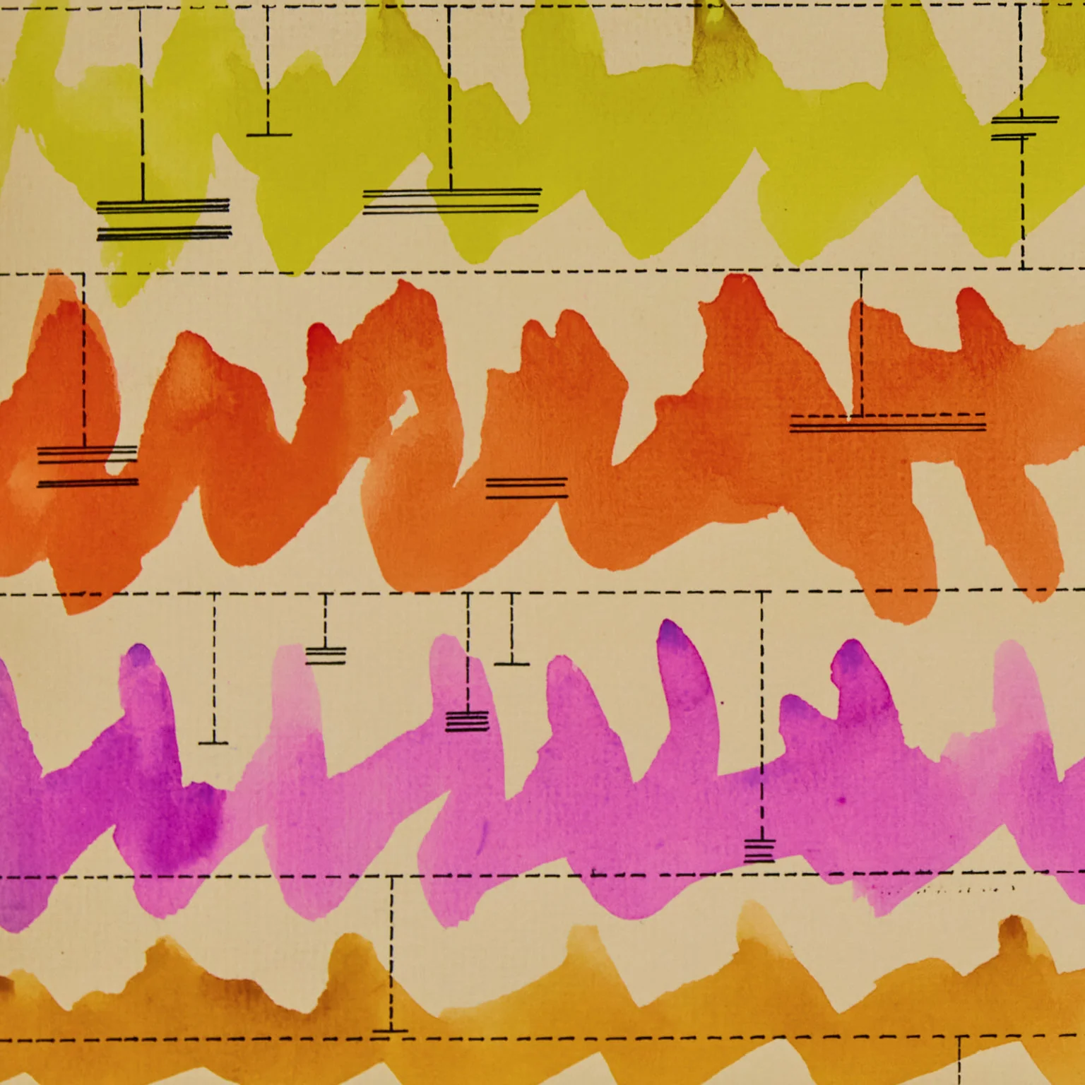 HAROLD TOWN "CAGED CLOUD SCORE" WATERCOLOR, 1973 - Image 5
