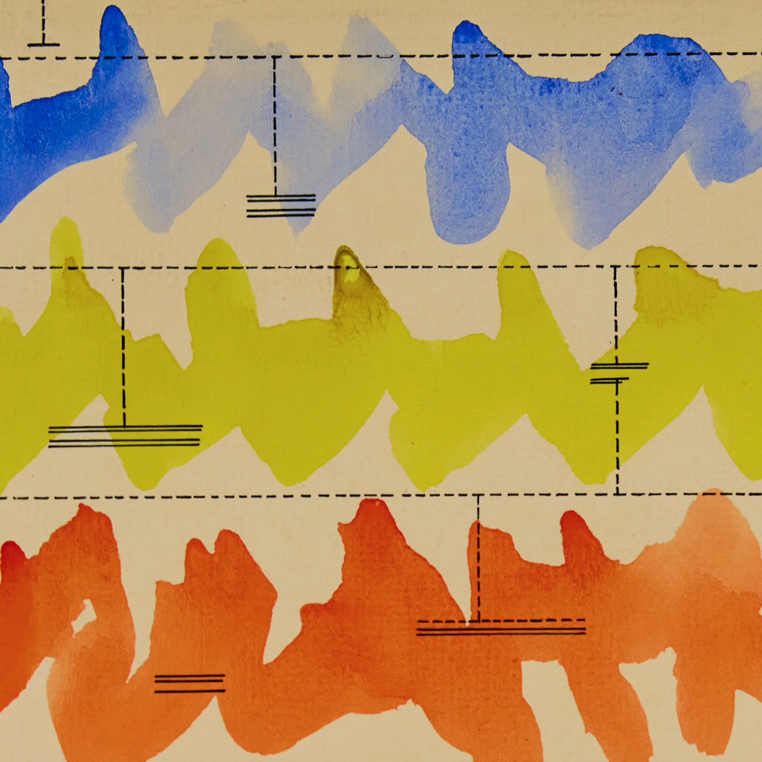 HAROLD TOWN "CAGED CLOUD SCORE" WATERCOLOR, 1973 - Image 6