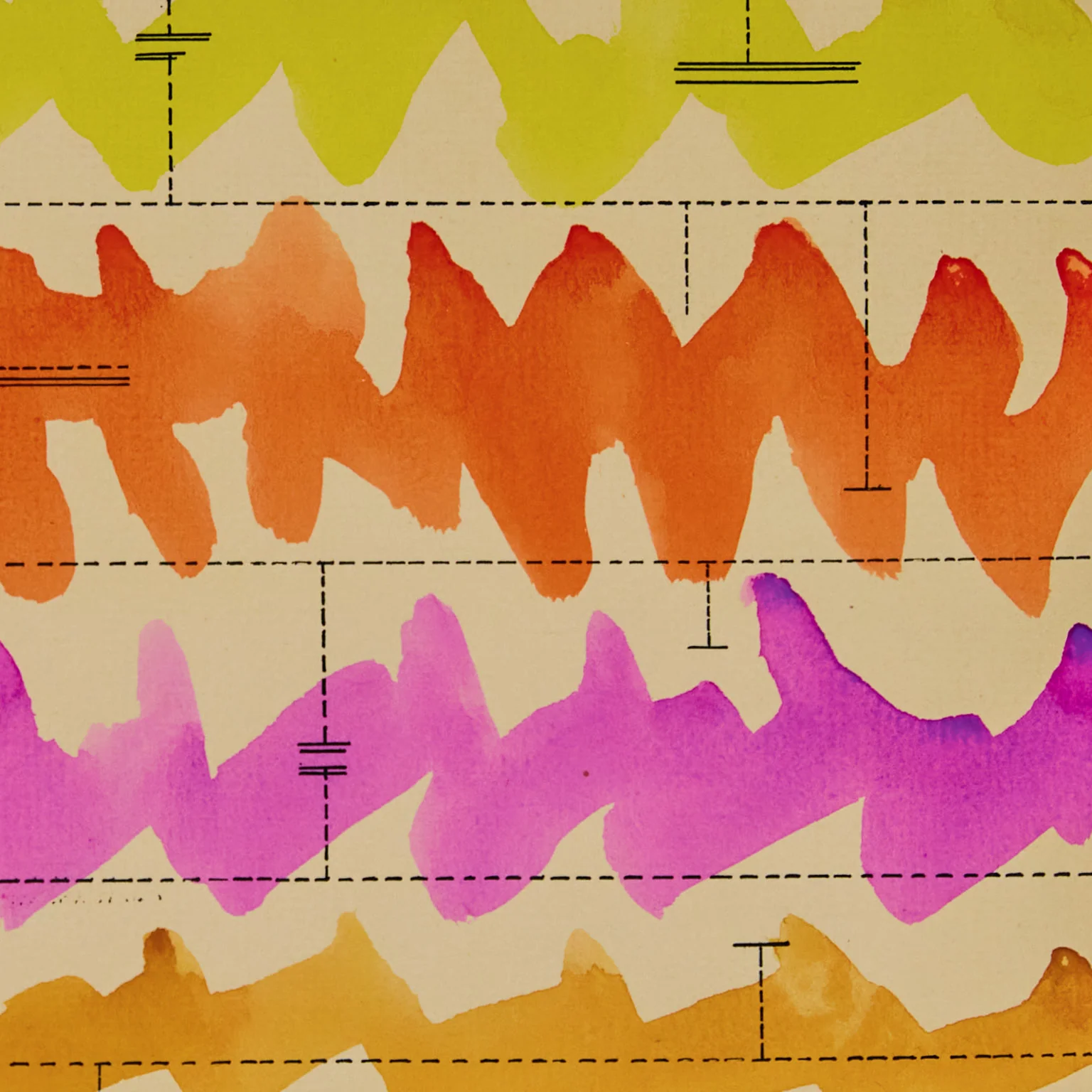 HAROLD TOWN "CAGED CLOUD SCORE" WATERCOLOR, 1973 - Image 7