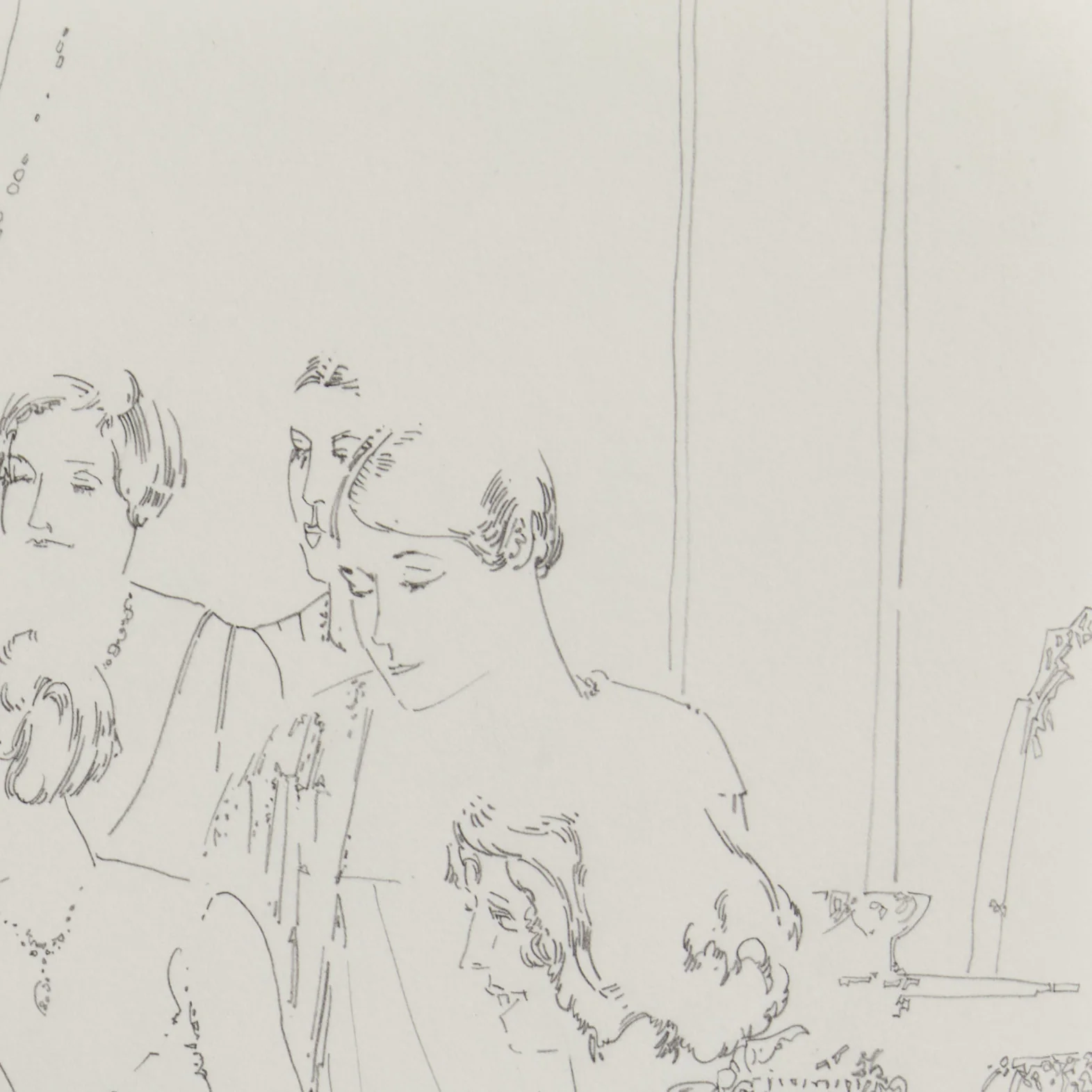 HAROLD TOWN "CHARLIE CHAPLIN WITH DANCERS" DRAWING, 1984 - Image 7