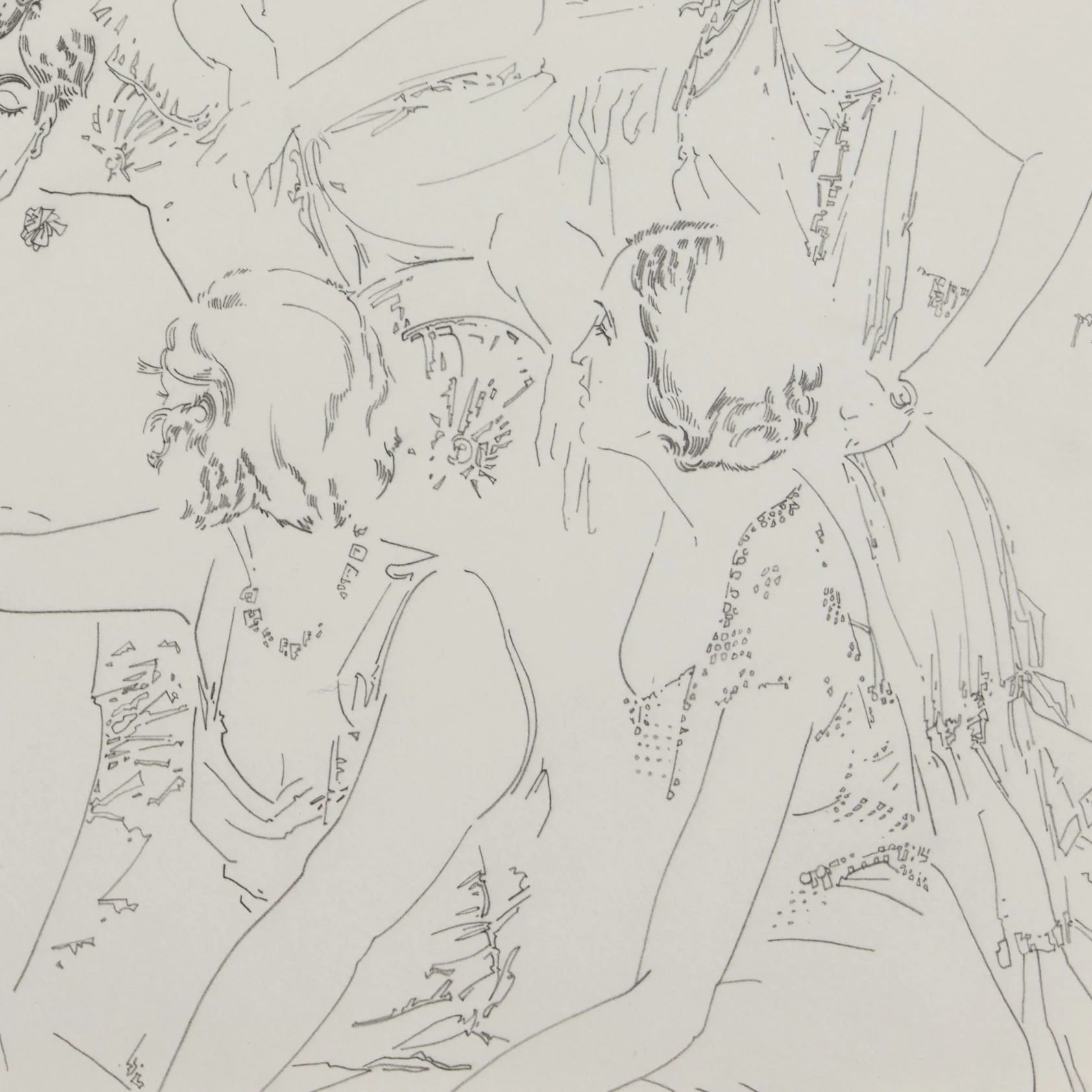 HAROLD TOWN "CHARLIE CHAPLIN WITH DANCERS" DRAWING, 1984 - Image 8