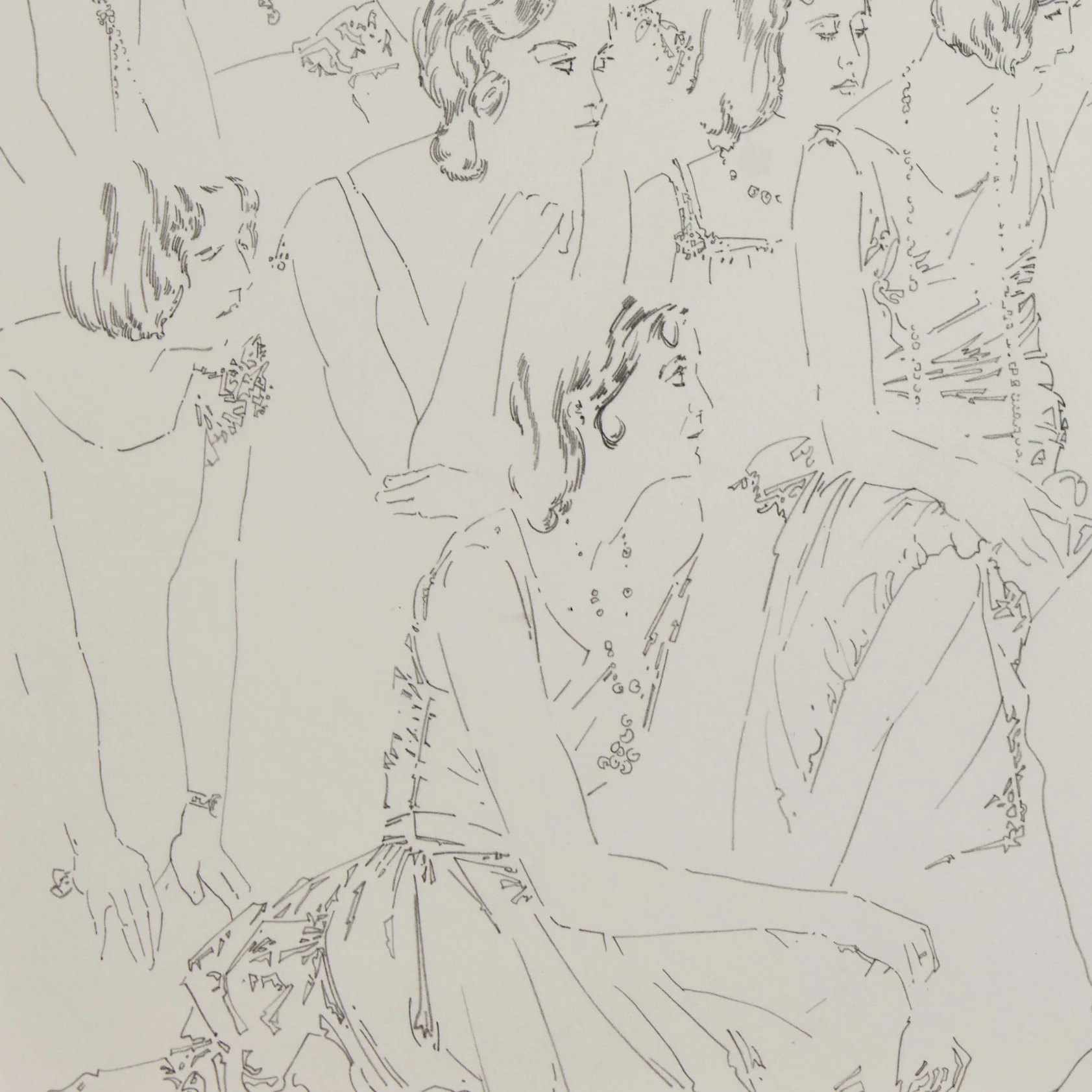 HAROLD TOWN "CHARLIE CHAPLIN WITH DANCERS" DRAWING, 1984 - Image 9