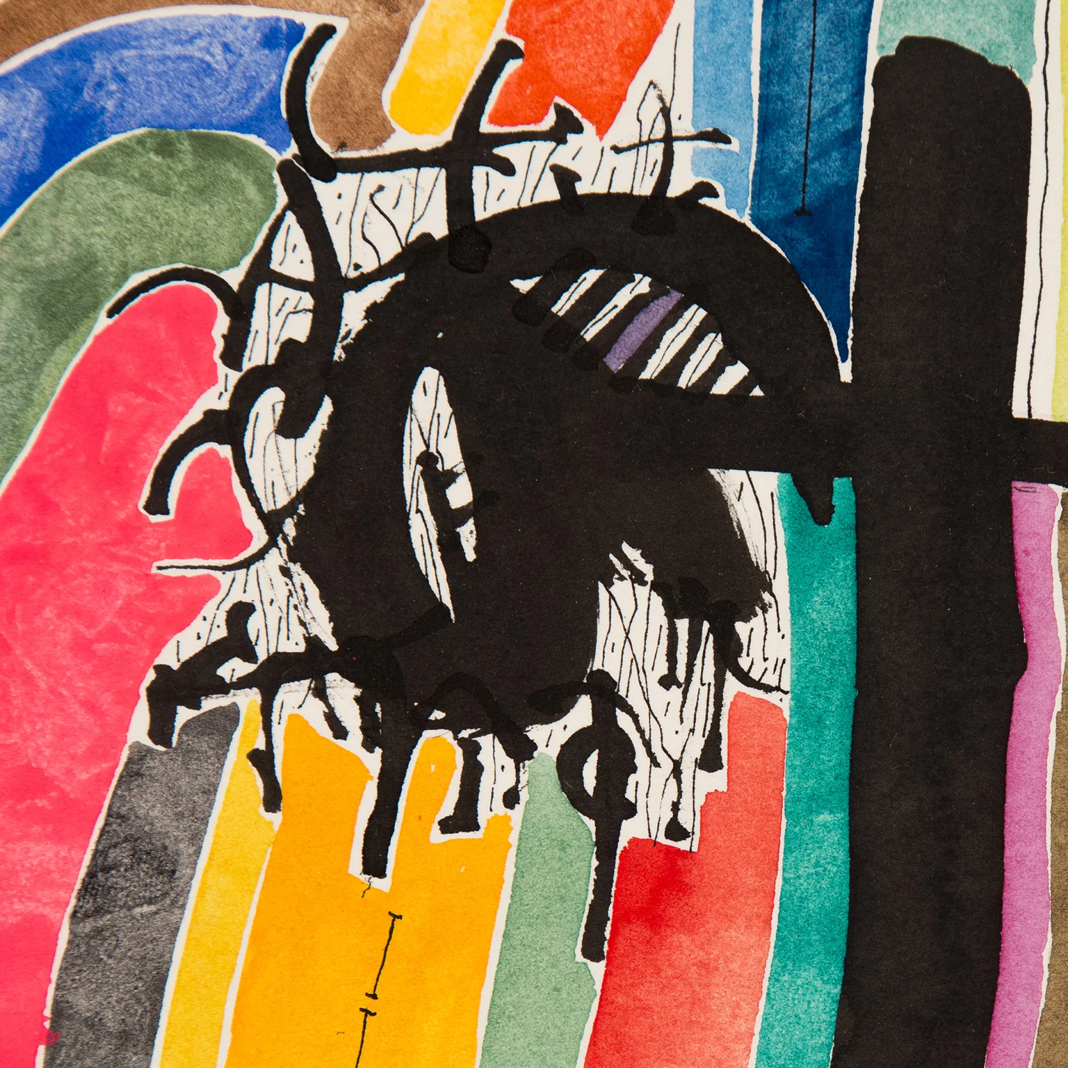 HAROLD TOWN "CHOICE BETWEEN TENTS" MIXED MEDIA, 1986 - Image 4