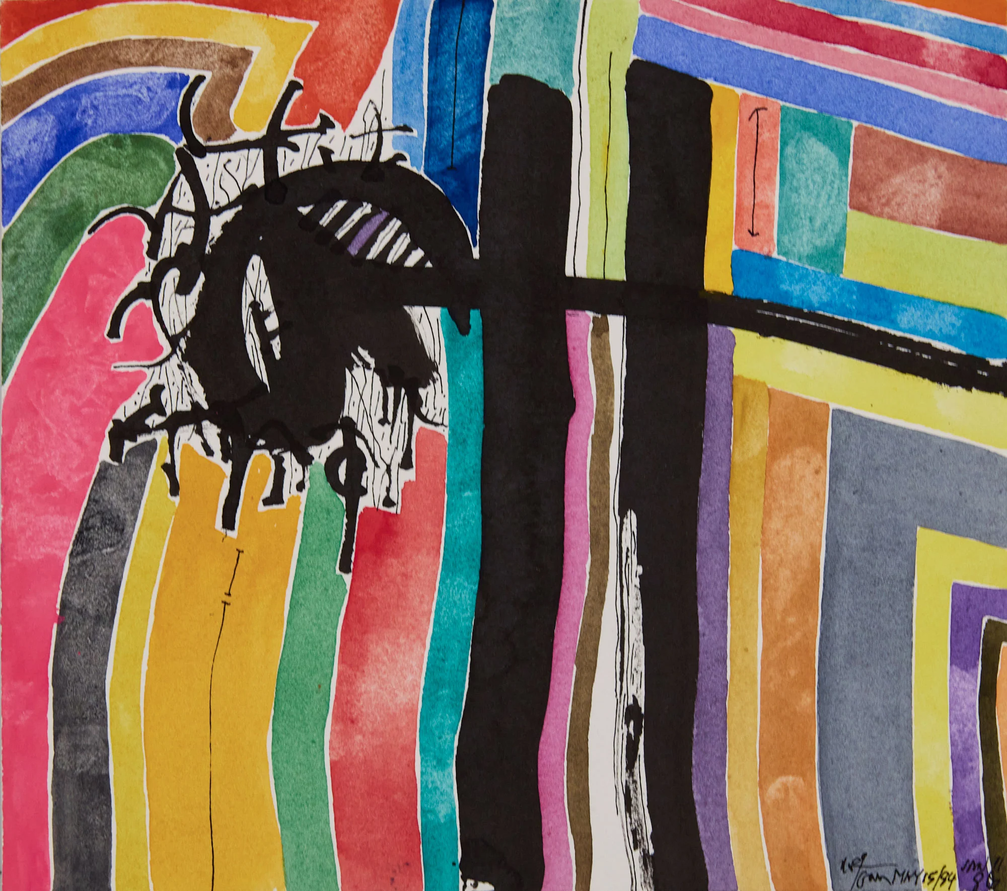 HAROLD TOWN "CHOICE BETWEEN TENTS" MIXED MEDIA, 1986 - Image 9