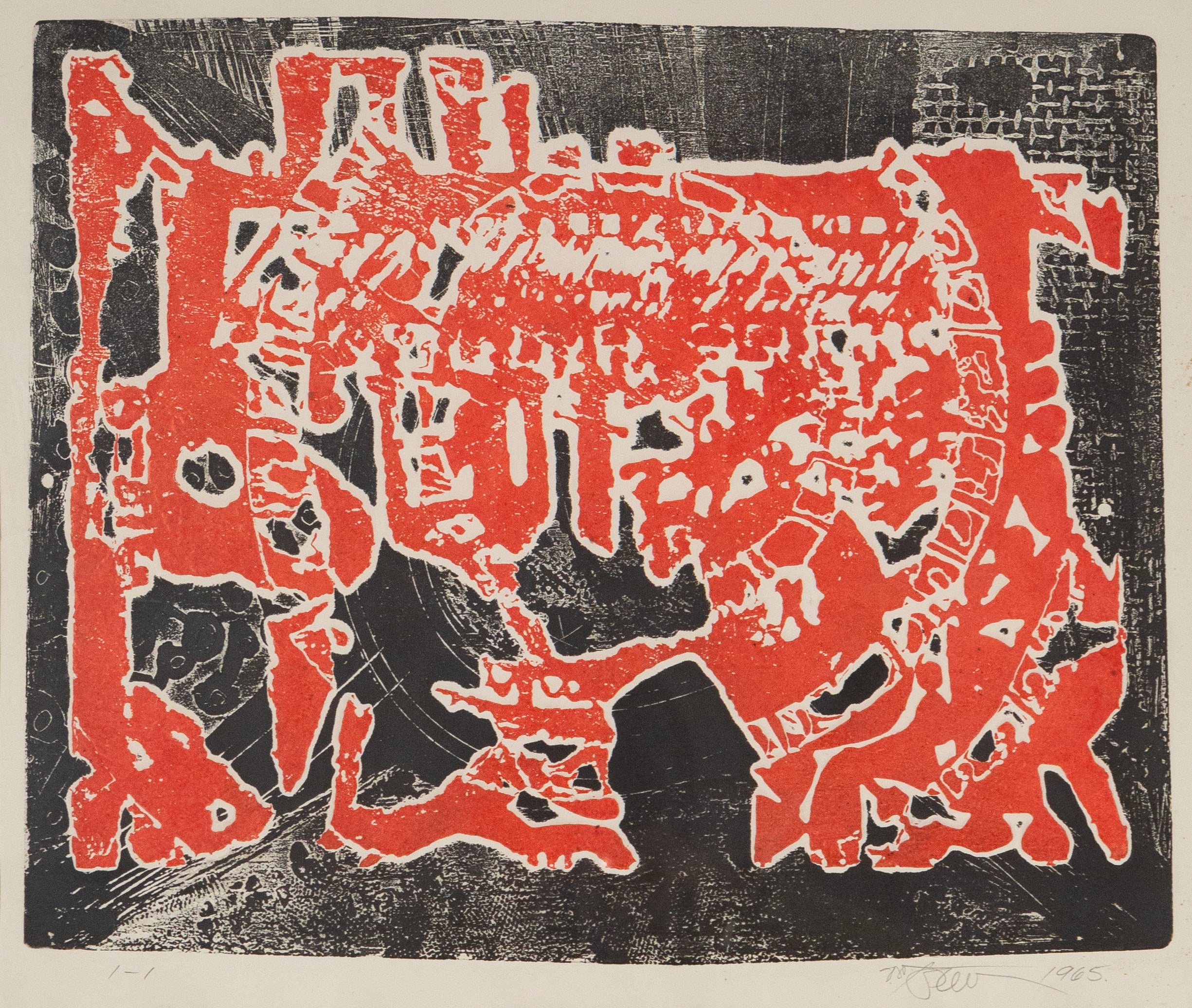 HAROLD TOWN "DAY OF THE DRAGON" MONOTYPE, 1965 - Image 11