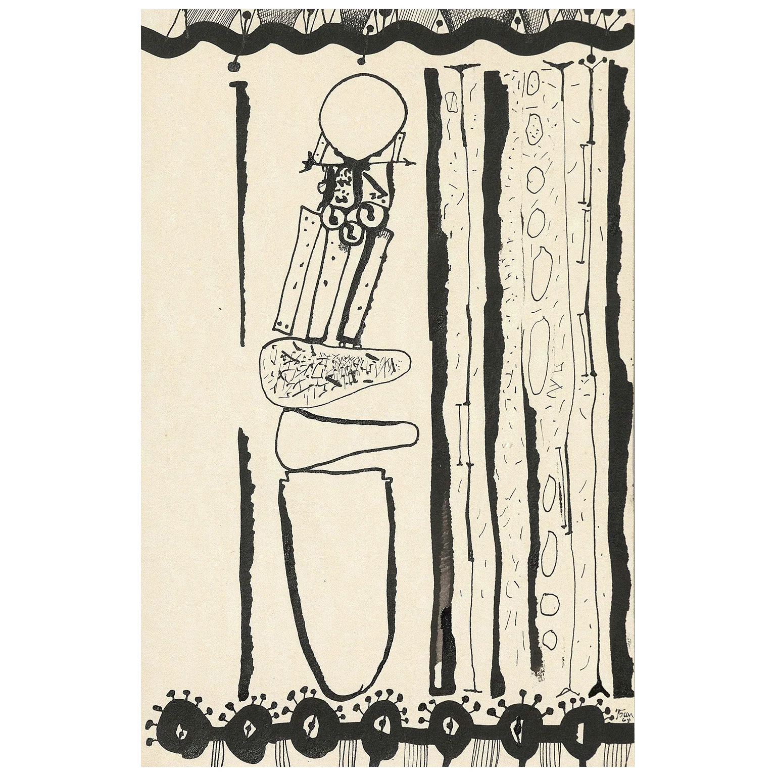 HAROLD TOWN "DINING ROOM DRAWINGS" TRIPTYCH, 1961 - Image 6