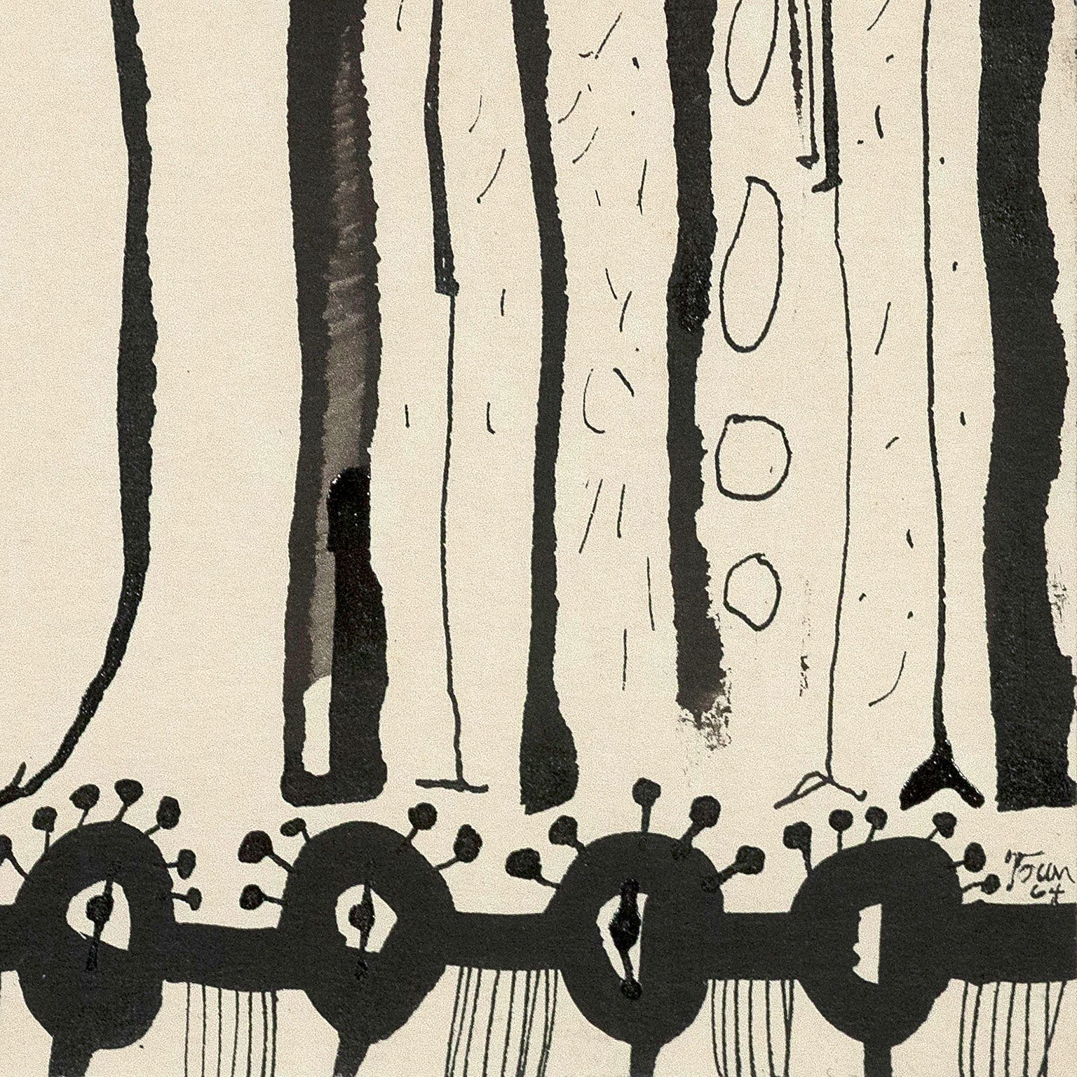 HAROLD TOWN "DINING ROOM DRAWINGS" TRIPTYCH, 1961 - Image 9