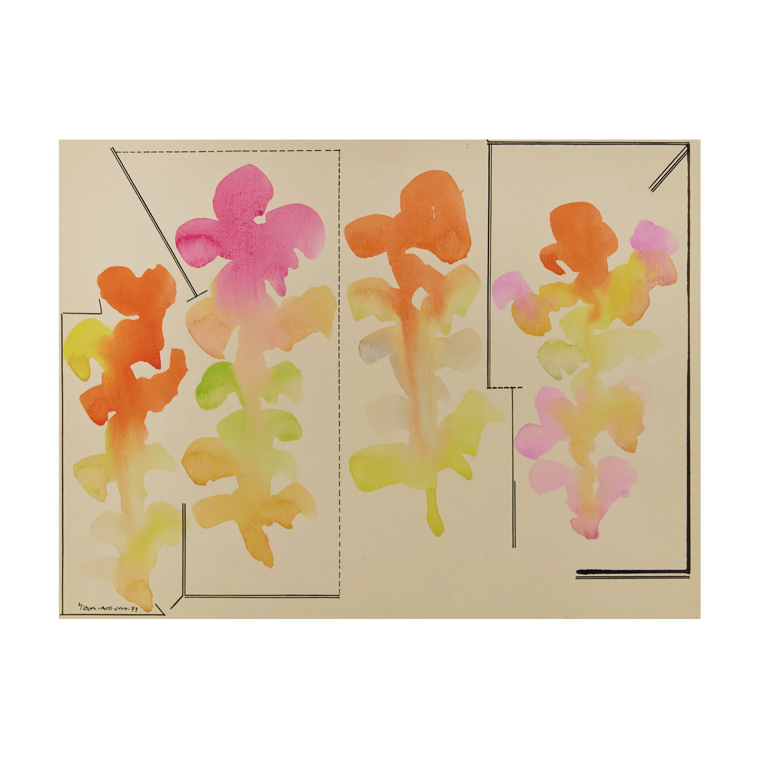 HAROLD TOWN "FOUR CLOUD" WATERCOLOR, 1973 - Image 11