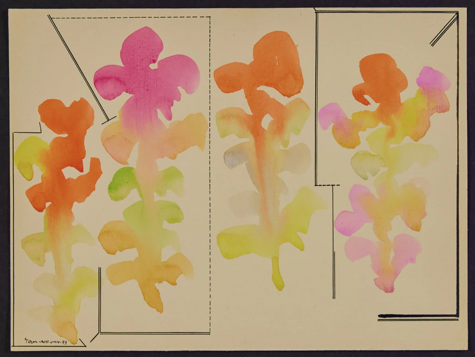 HAROLD TOWN "FOUR CLOUD" WATERCOLOR, 1973 - Image 3
