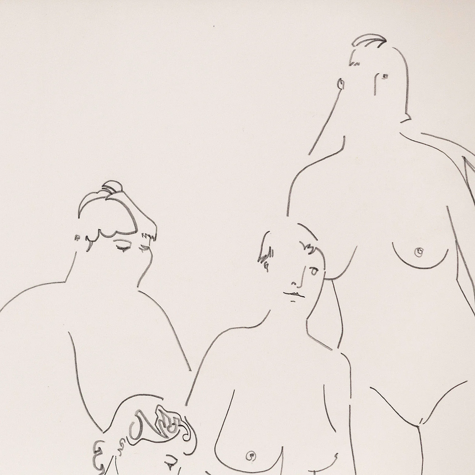 HAROLD TOWN "FOUR NUDES" DRAWING, 1984 - Image 6