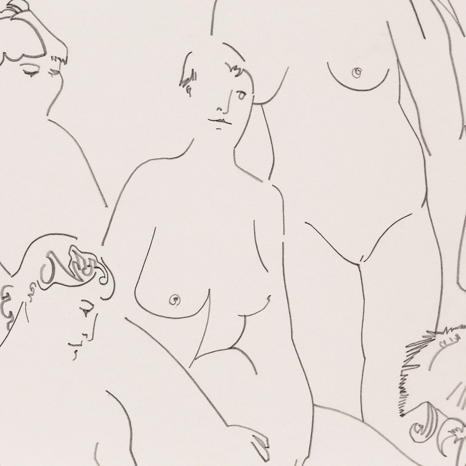 HAROLD TOWN "FOUR NUDES" DRAWING, 1984 - Image 8