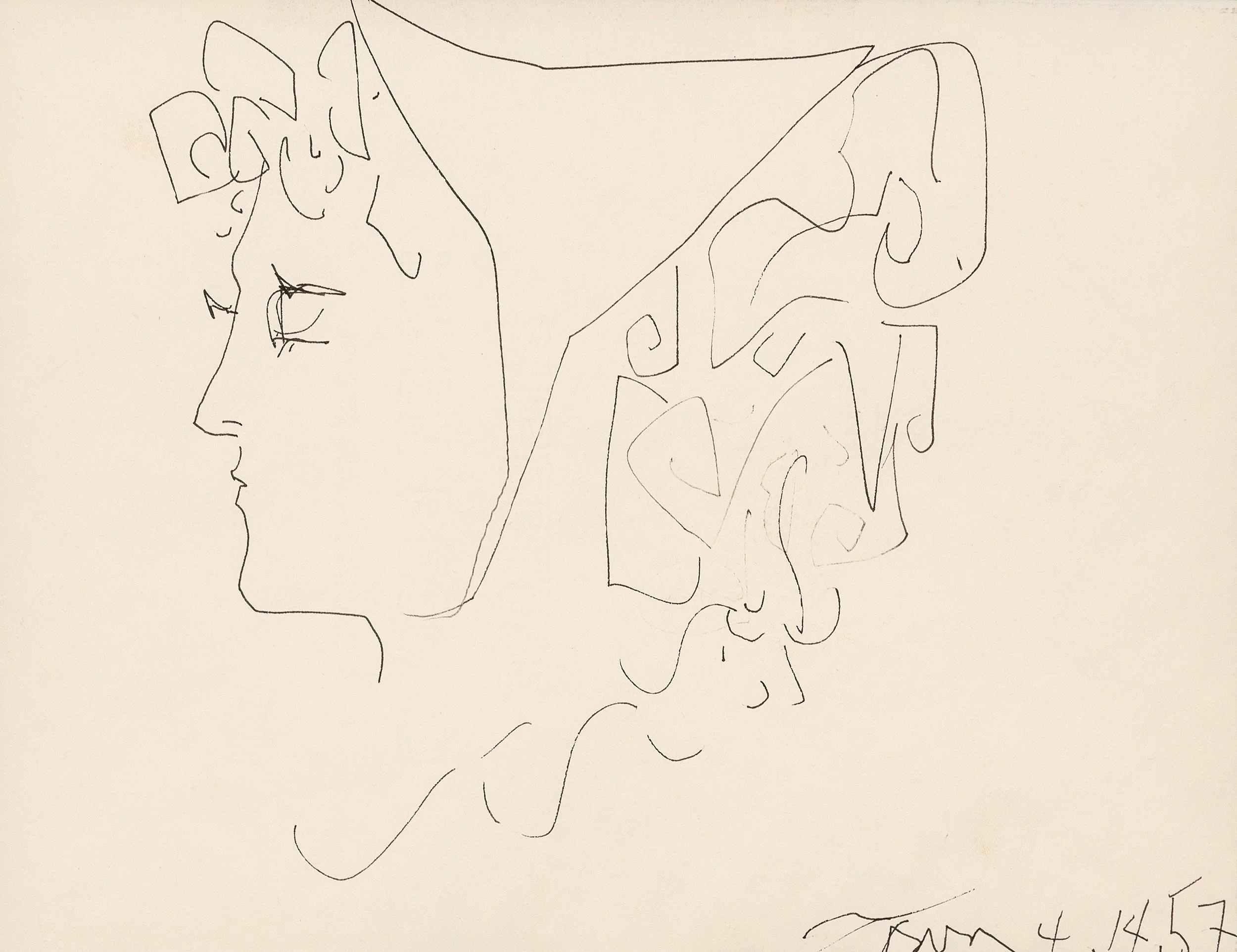 HAROLD TOWN "GIRL ON A SUBWAY" INK DRAWING, 1957 - Image 10