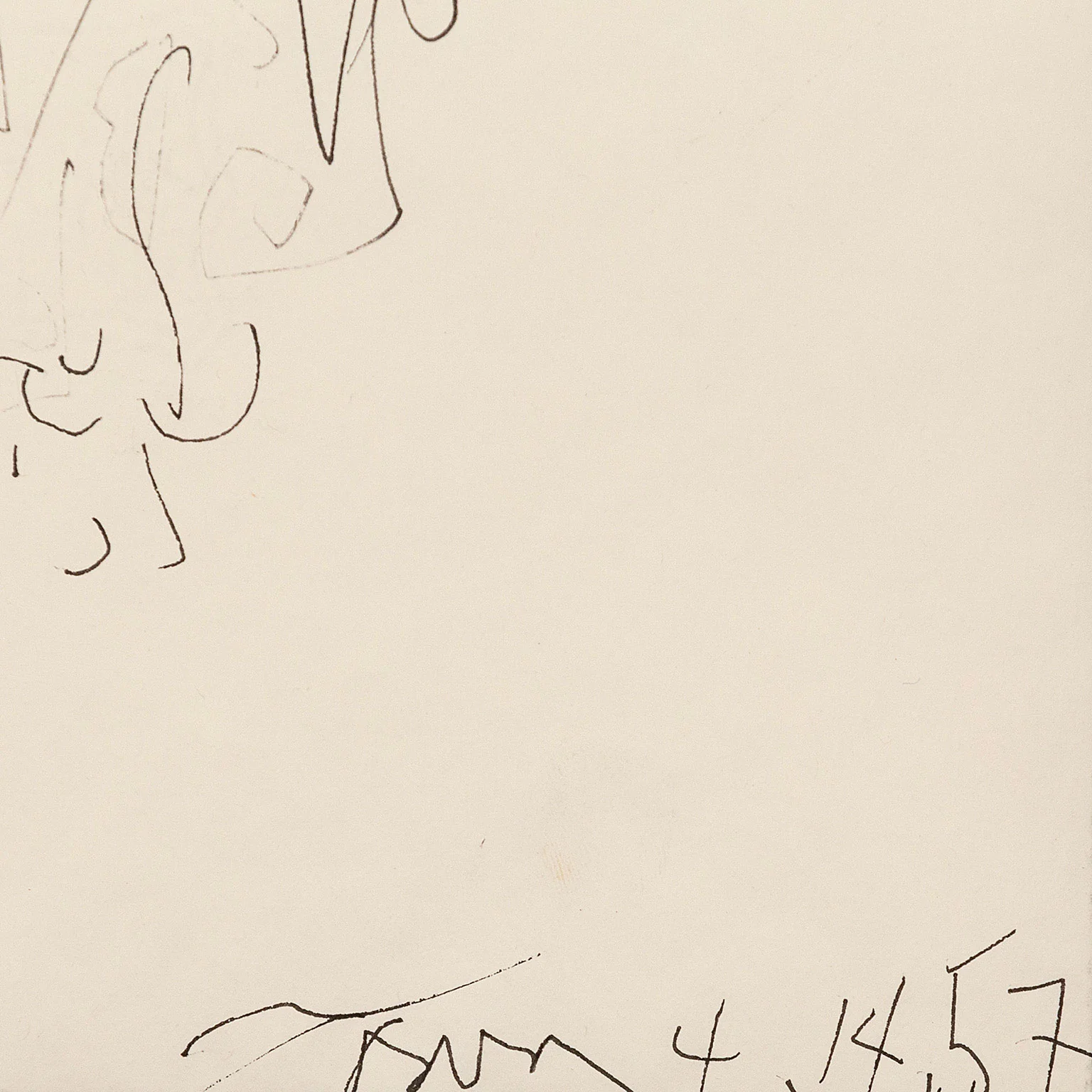 HAROLD TOWN "GIRL ON A SUBWAY" INK DRAWING, 1957 - Image 4