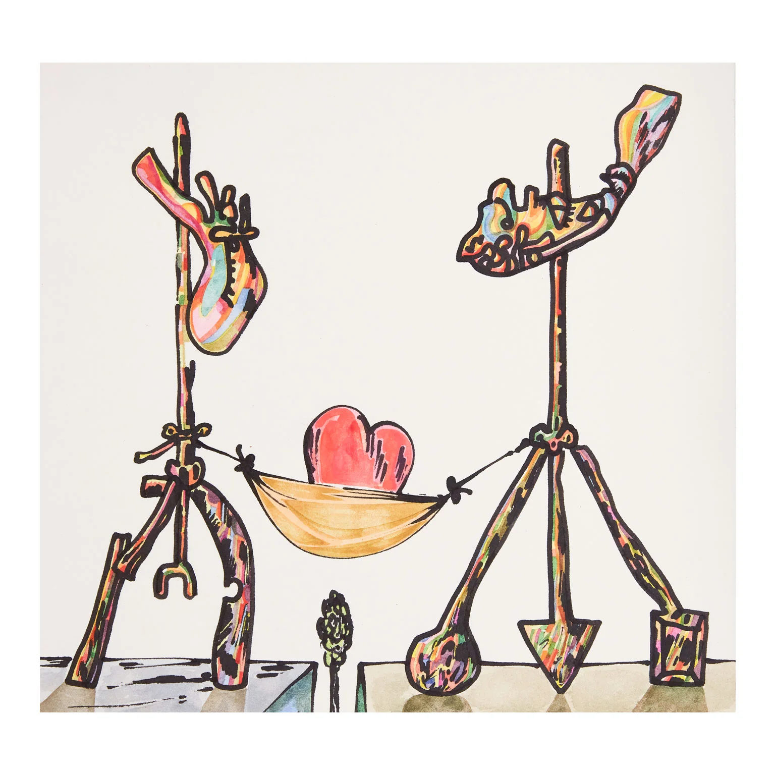 HAROLD TOWN "HEART HAMMOCK" MIXED MEDIA, 1984 - Image 3