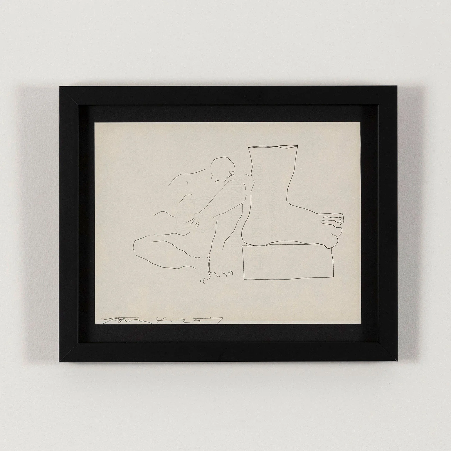 HAROLD TOWN "MAN AND MONUMENT" INK DRAWING, 1957 - Image 2