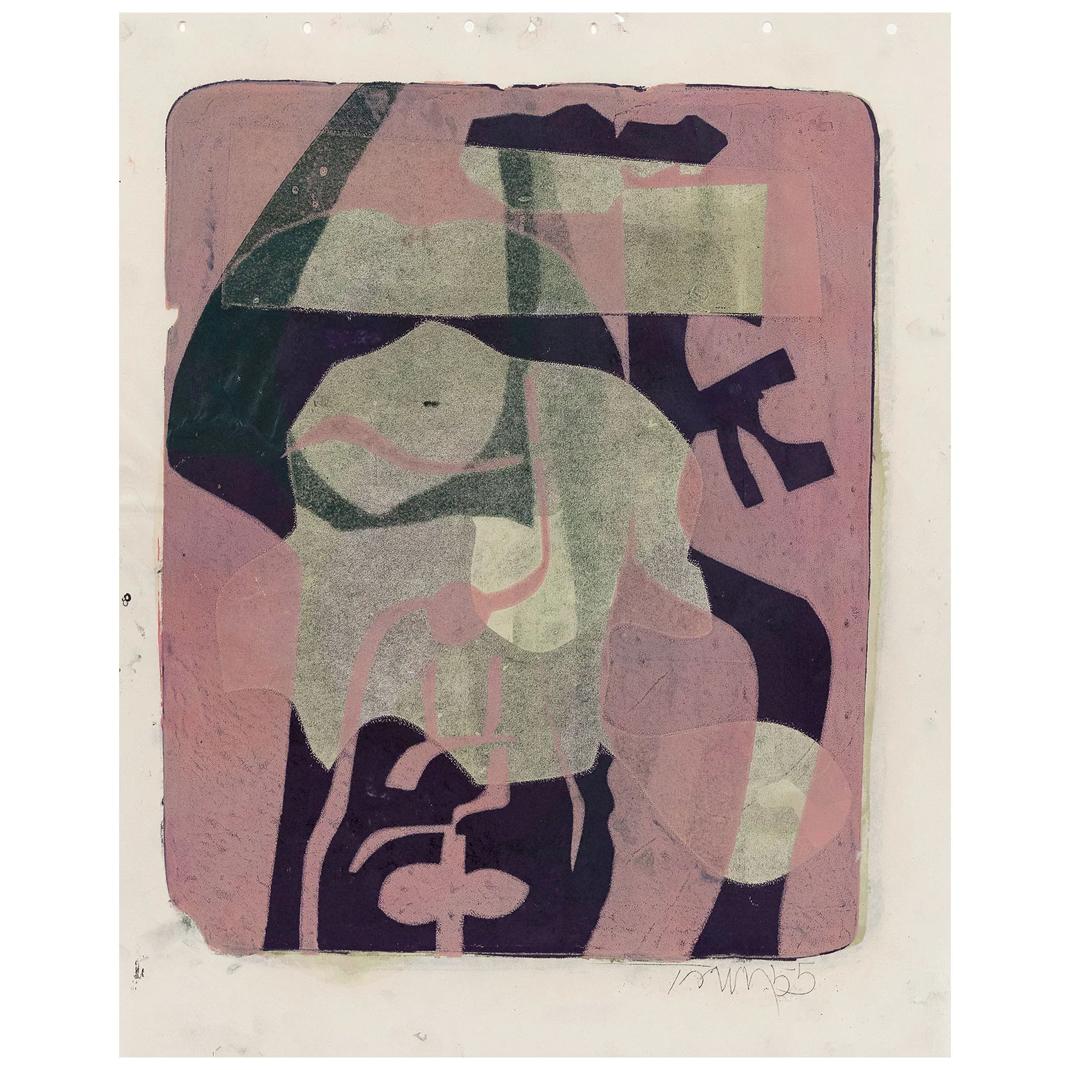 HAROLD TOWN "MAUVE MAGIC" SINGLE AUTOGRAPHIC PRINT, 1955 - Image 2