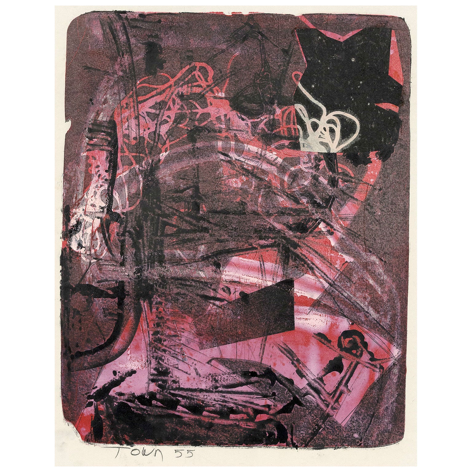 HAROLD TOWN "SINGLE AUTOGRAPHIC PRINT -BLACK BERRY", 1955 - Image 10