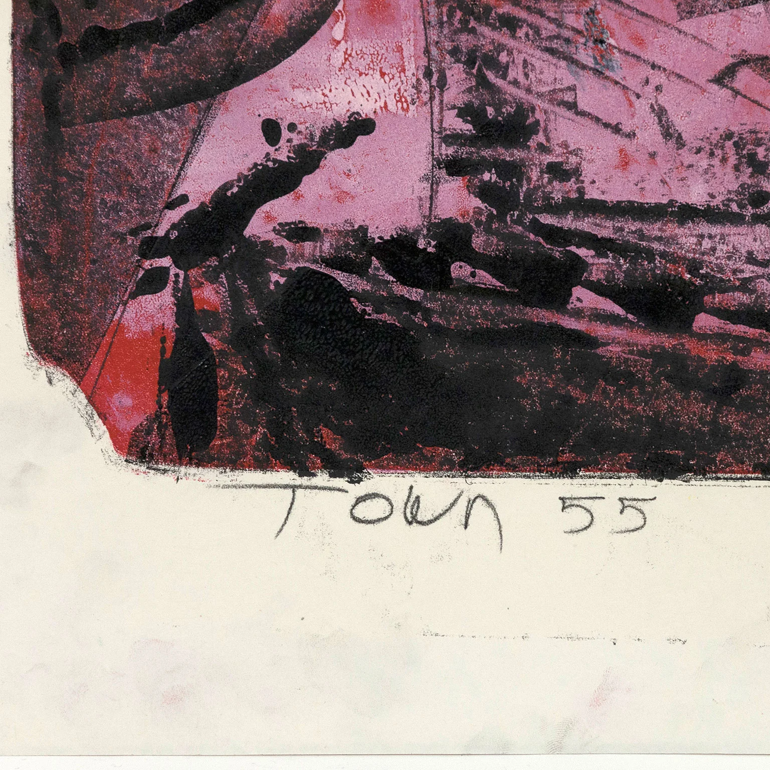 HAROLD TOWN "SINGLE AUTOGRAPHIC PRINT -BLACK BERRY", 1955 - Image 3