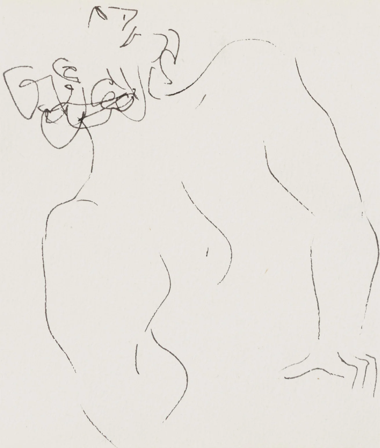 HAROLD TOWN "SURPRISED BUTLER" DRAWING, 1957