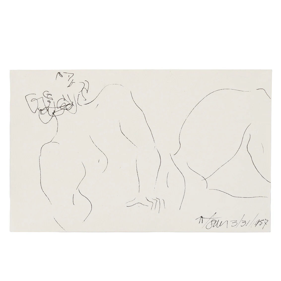 HAROLD TOWN "SURPRISED BUTLER" DRAWING, 1957 - Image 3